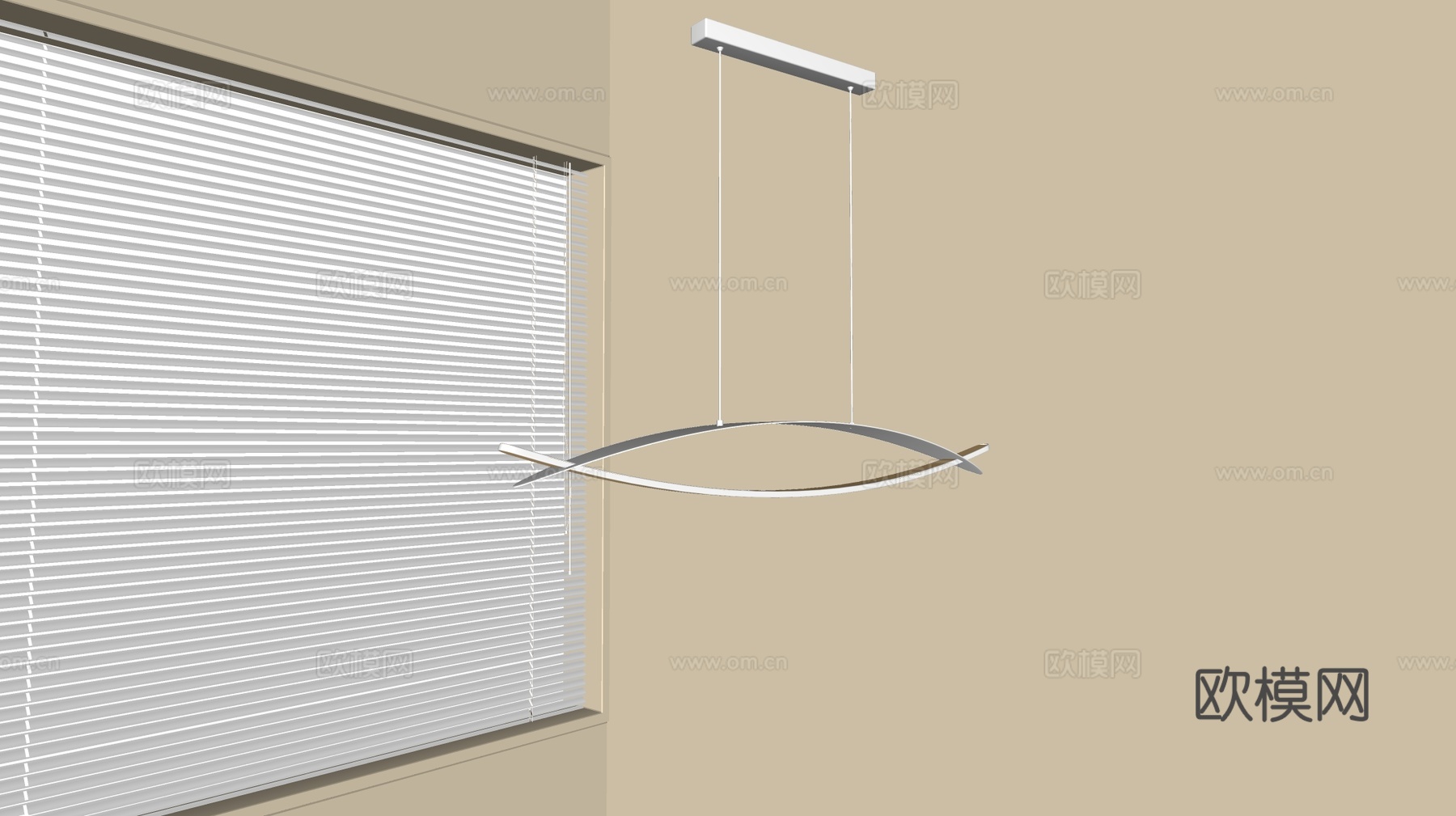 现代简约吊灯 北欧风吊灯 地中海风格吊灯 书房灯组合 餐厅灯su模型下载（渲染图2）