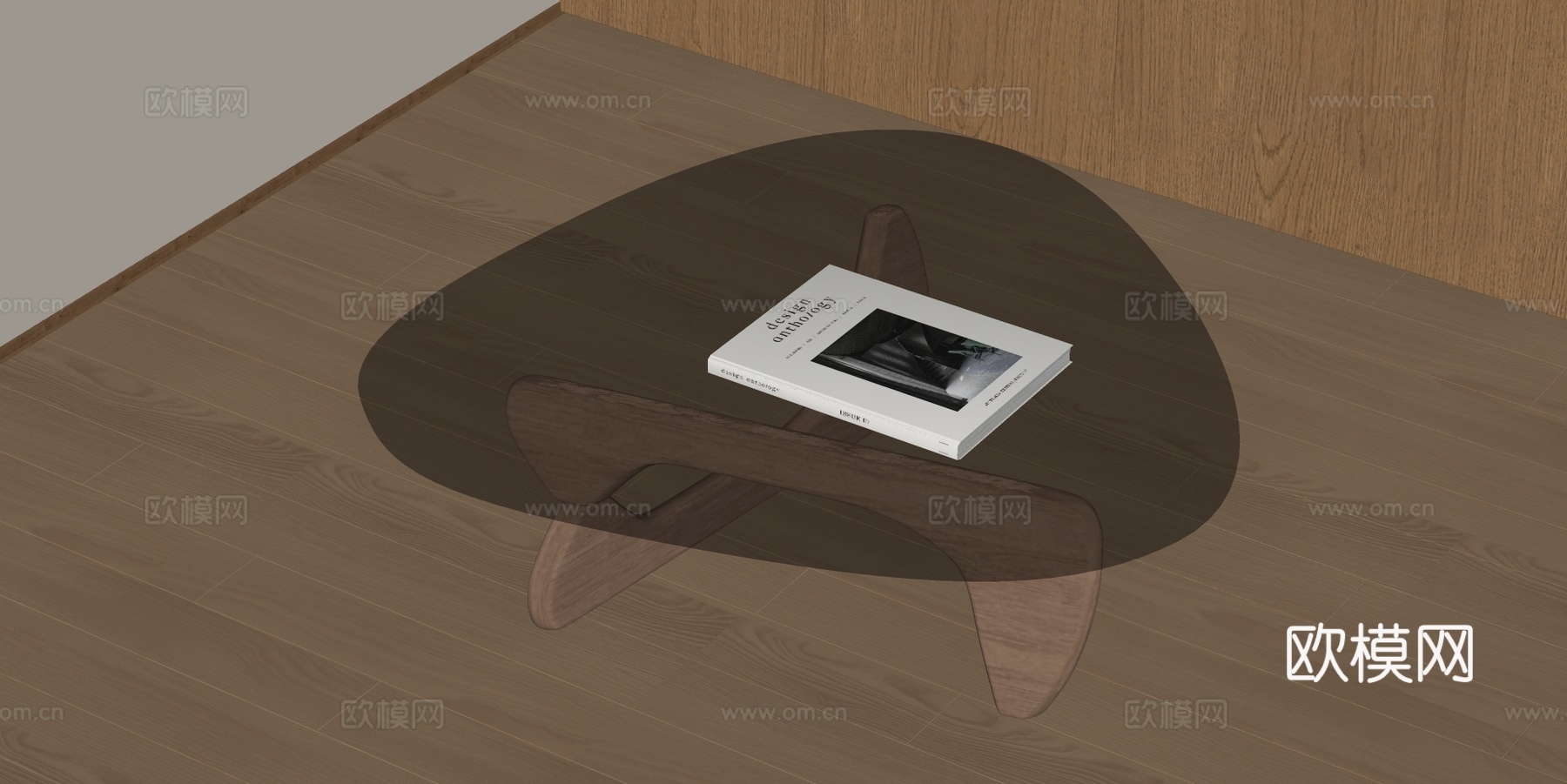 现代玻璃茶几su模型