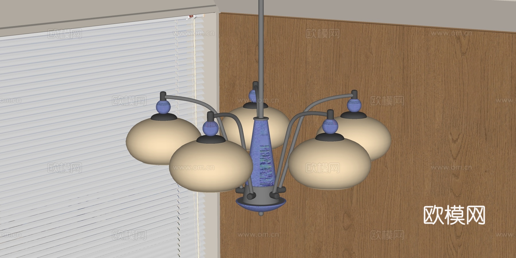 中古风吊灯su模型
