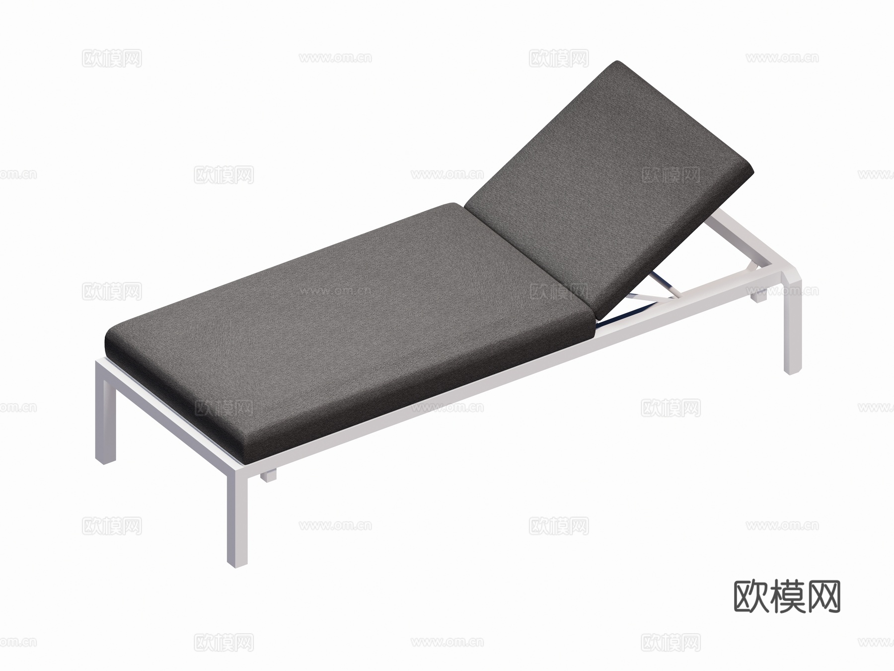 现代法式 躺椅 沙滩椅 泳池椅 单人椅su模型下载（渲染图1）
