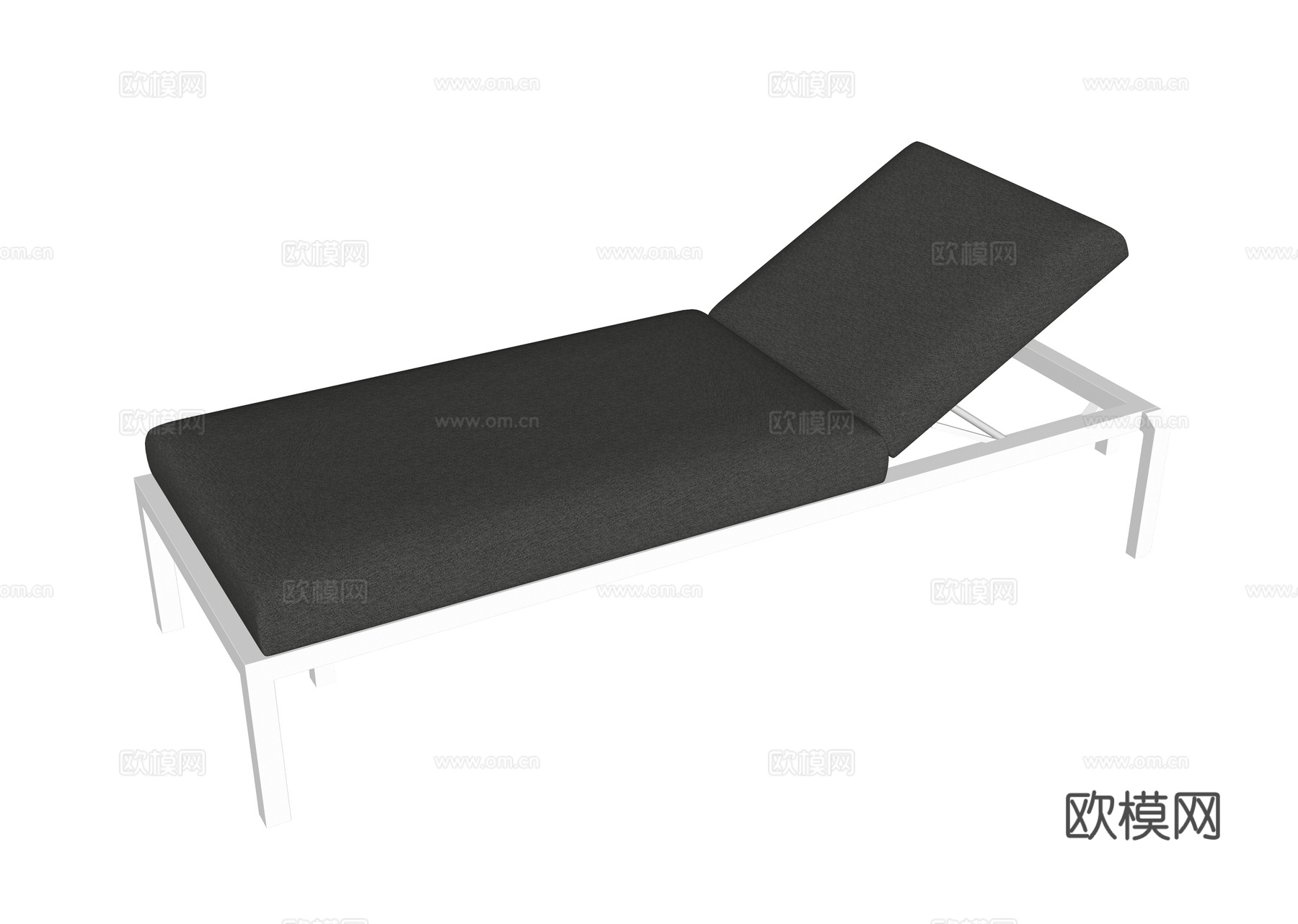 现代法式 躺椅 沙滩椅 泳池椅 单人椅su模型下载（渲染图2）