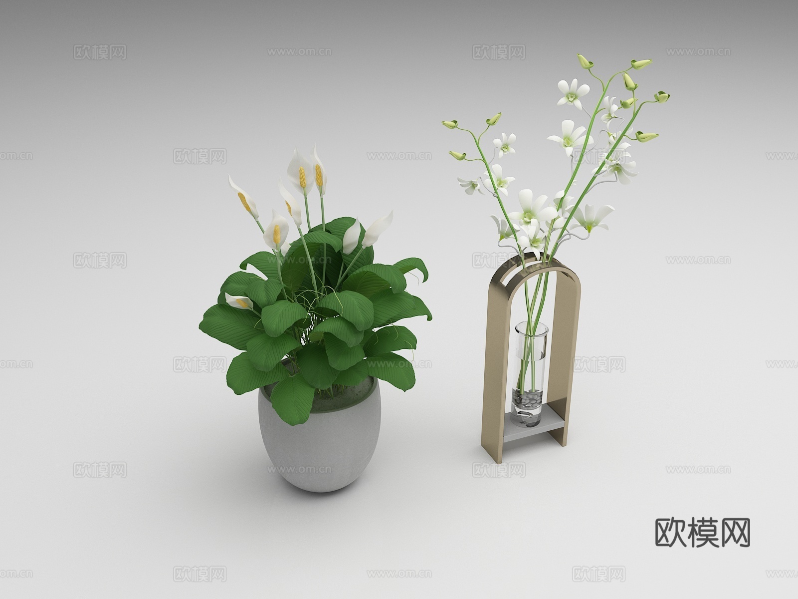 花瓶 盆栽 摆件 花艺 盆景3d模型