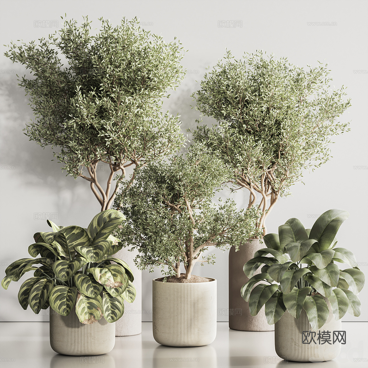 新中式绿植盆景盆栽3d模型