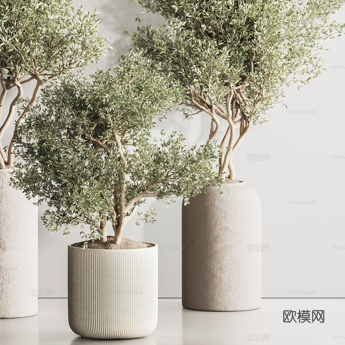 新中式绿植盆景盆栽3d模型