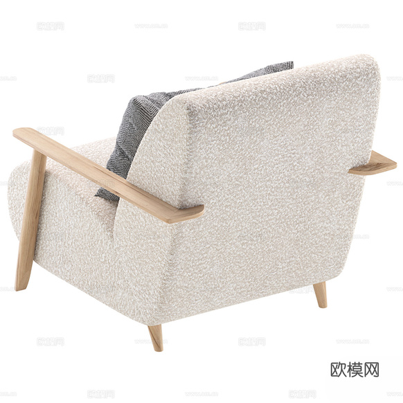 新中式休闲椅3d模型下载(渲染图5)