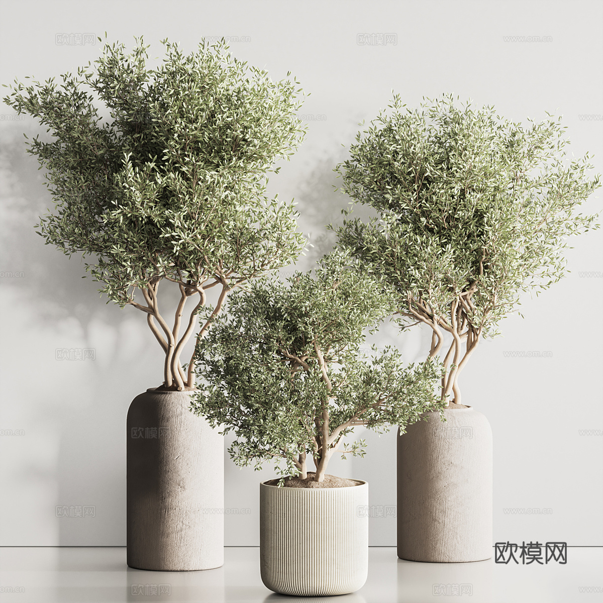 新中式绿植盆景盆栽3d模型