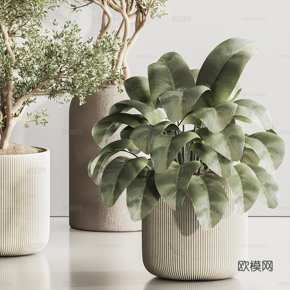 新中式绿植盆景盆栽3d模型