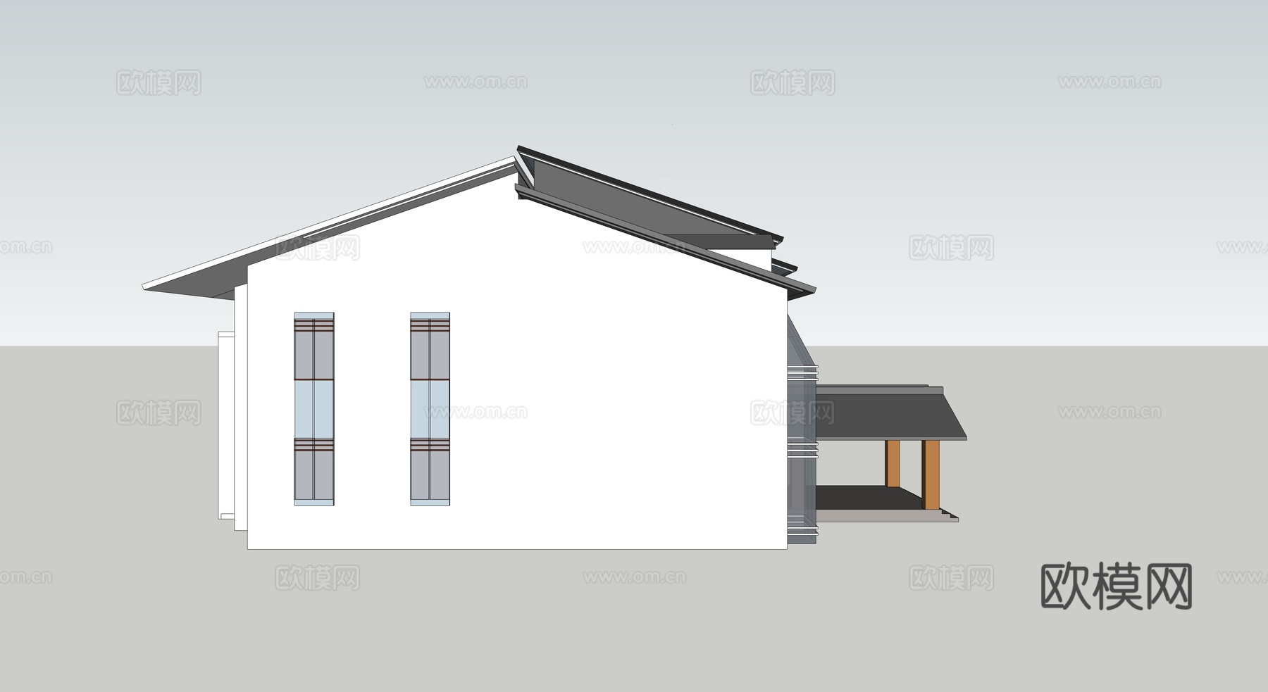 新中式会所su模型下载（渲染图5）