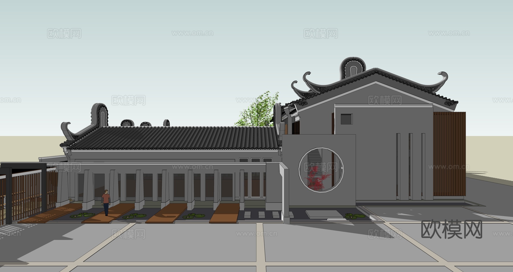 中式会所su模型下载（渲染图1）