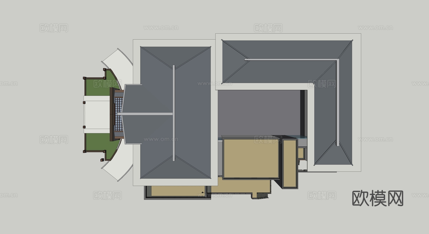 中式会所su模型下载（渲染图4）