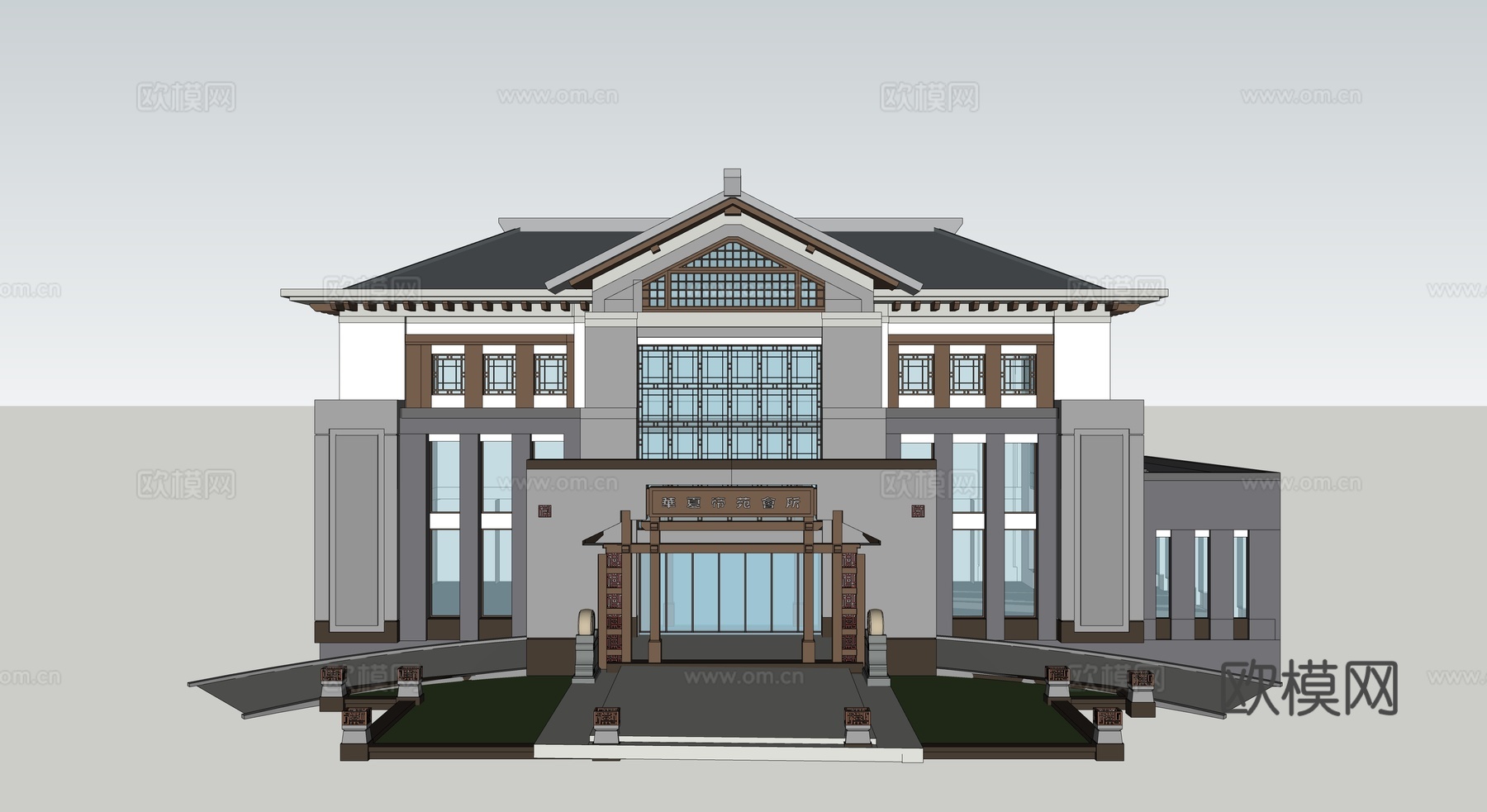 中式会所su模型下载（渲染图1）