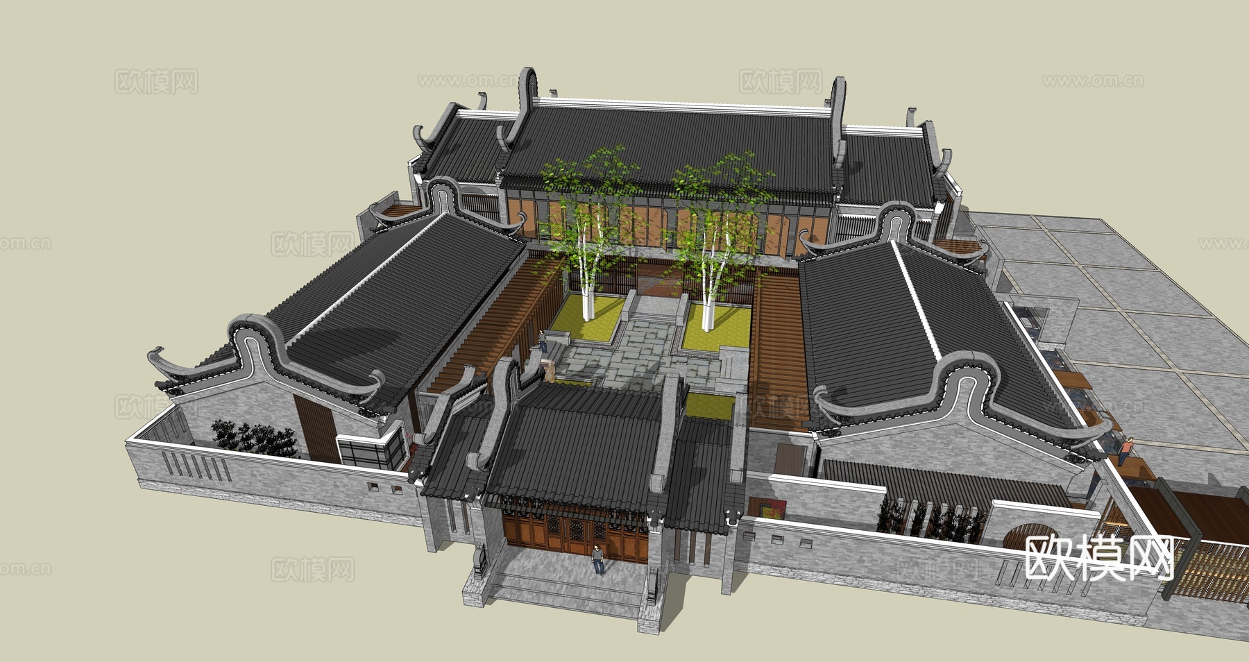 中式会所su模型下载（渲染图5）