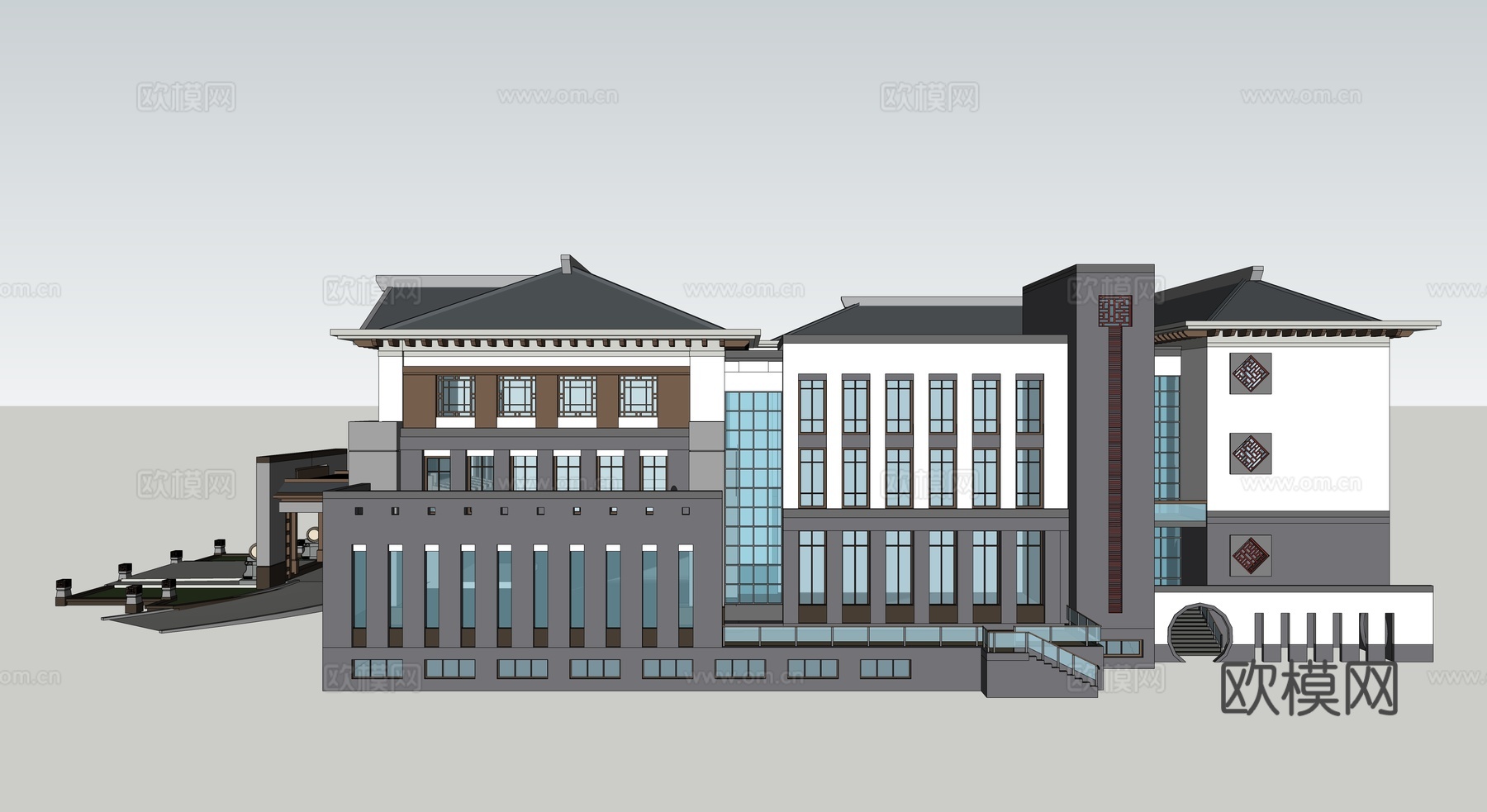 中式会所su模型下载（渲染图3）
