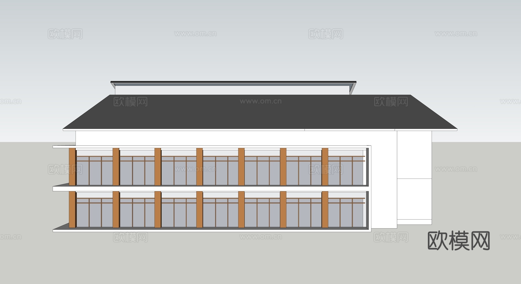 新中式会所su模型下载（渲染图4）