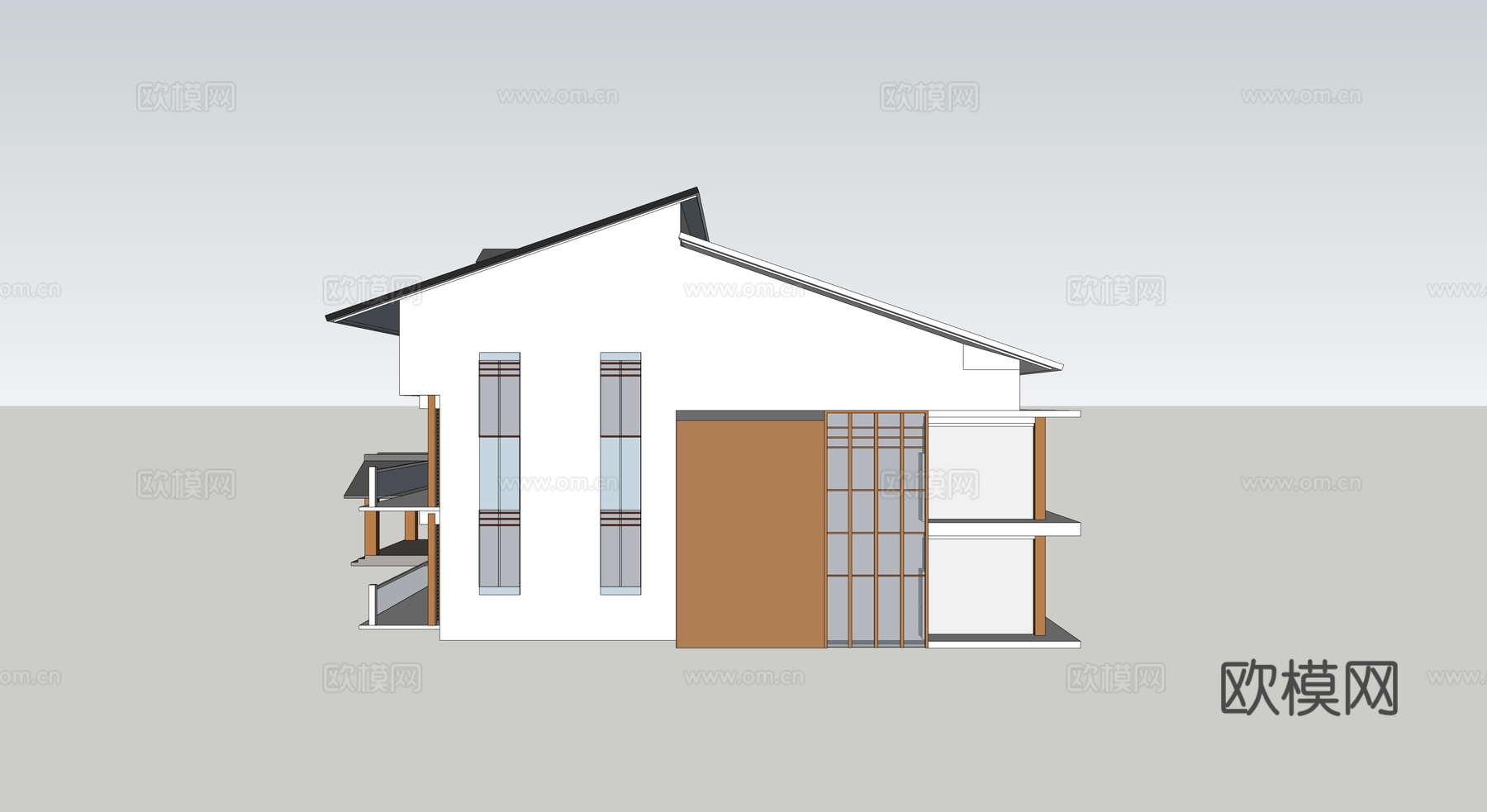新中式会所su模型下载（渲染图3）