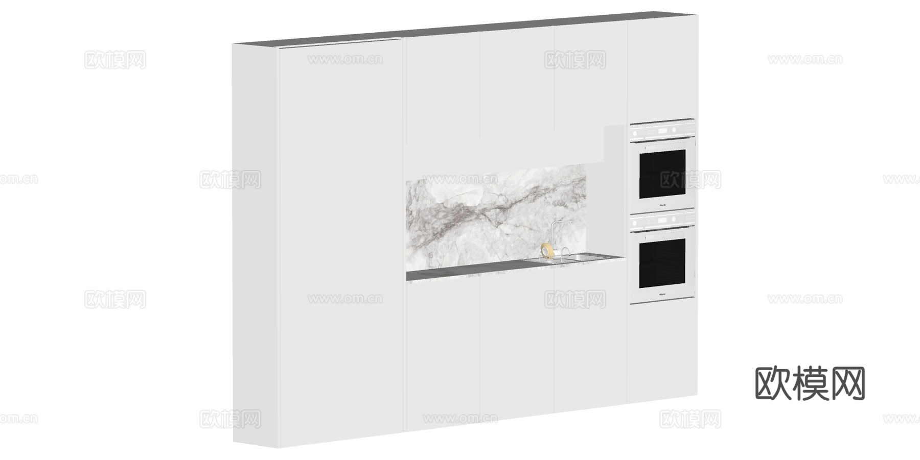 现代厨房 壁橱 餐边柜su模型