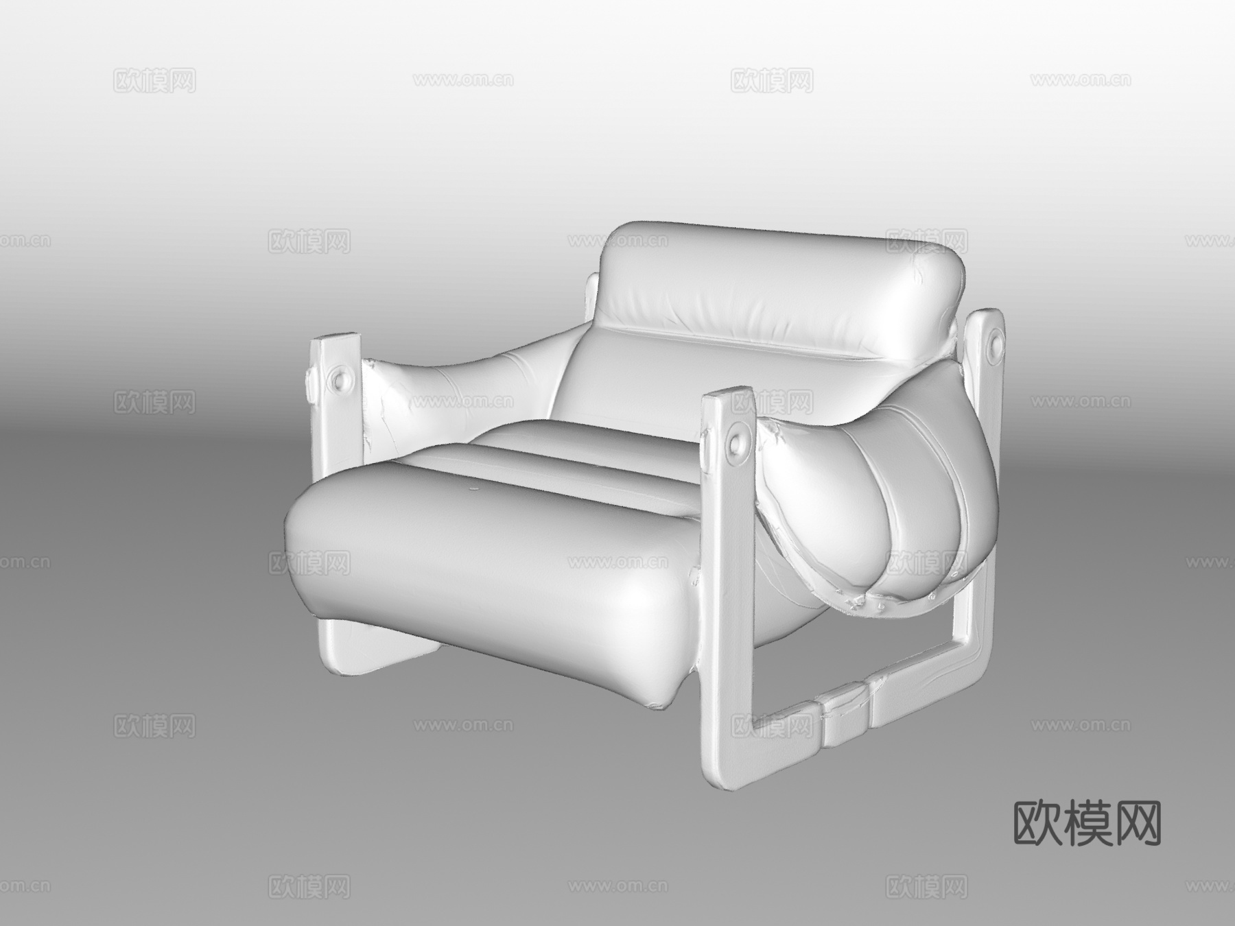 单人休闲沙发3d模型下载（渲染图2）