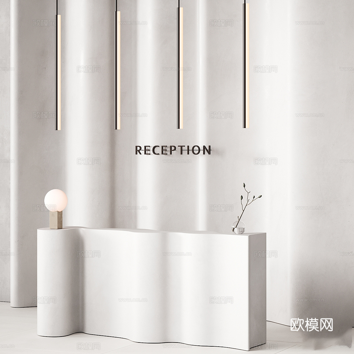 新中式前台3d模型