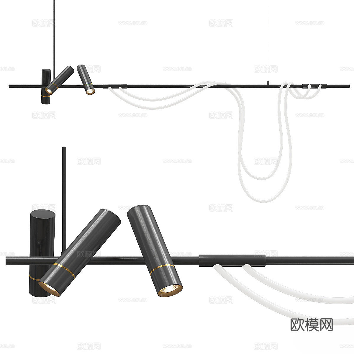 现代意式轻奢装饰吊灯3d模型