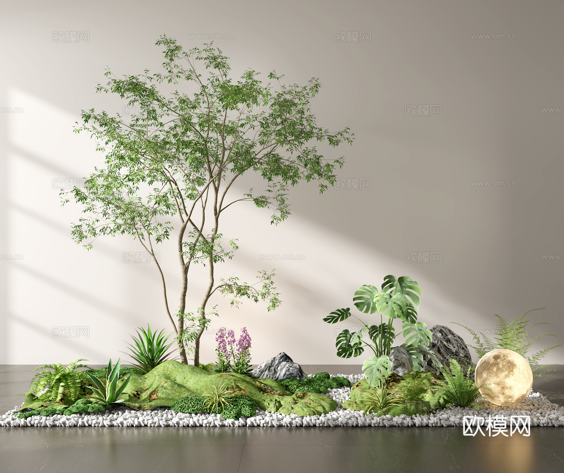 绿植 盆栽 植物造景 室内造景 植物堆3d模型