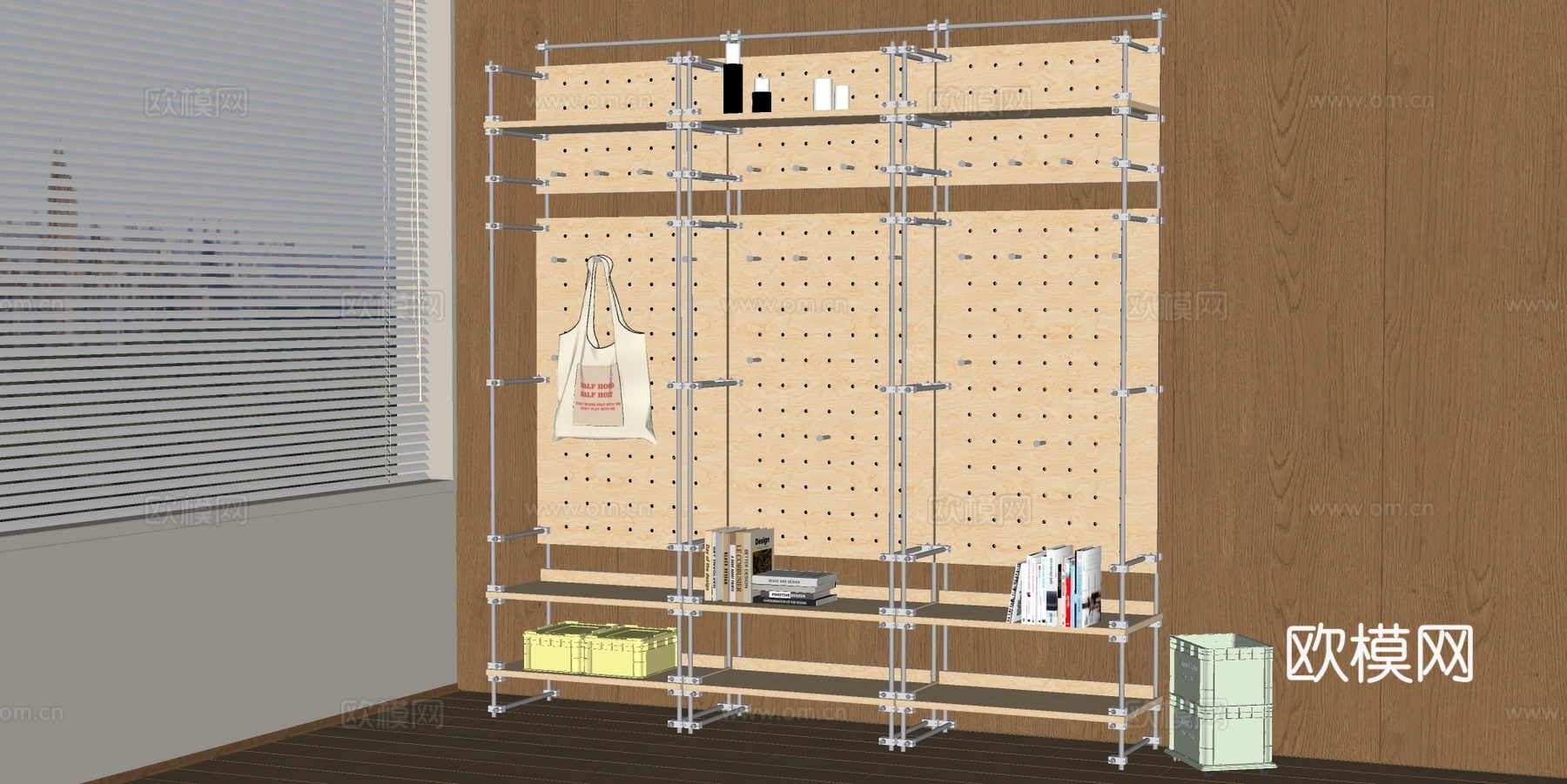 现代包豪斯衣帽架su模型