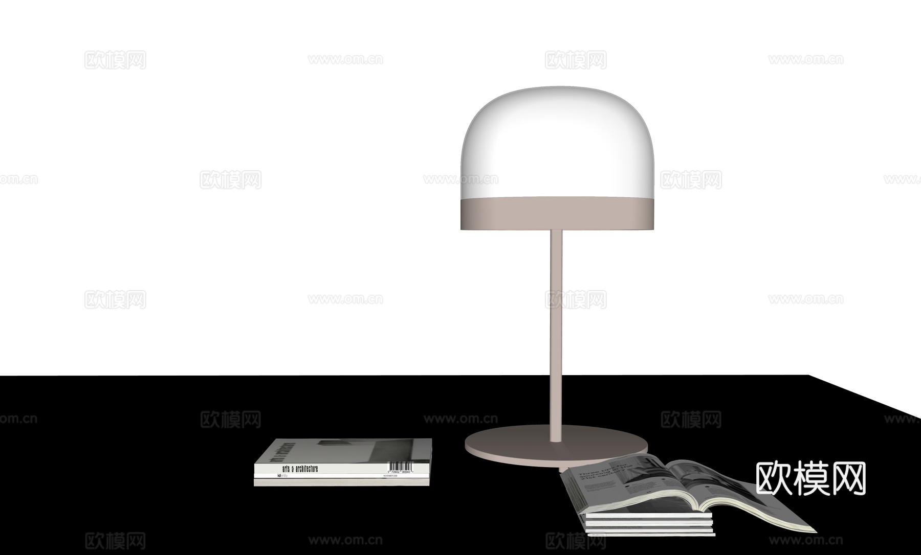 现代极简金属台灯su模型