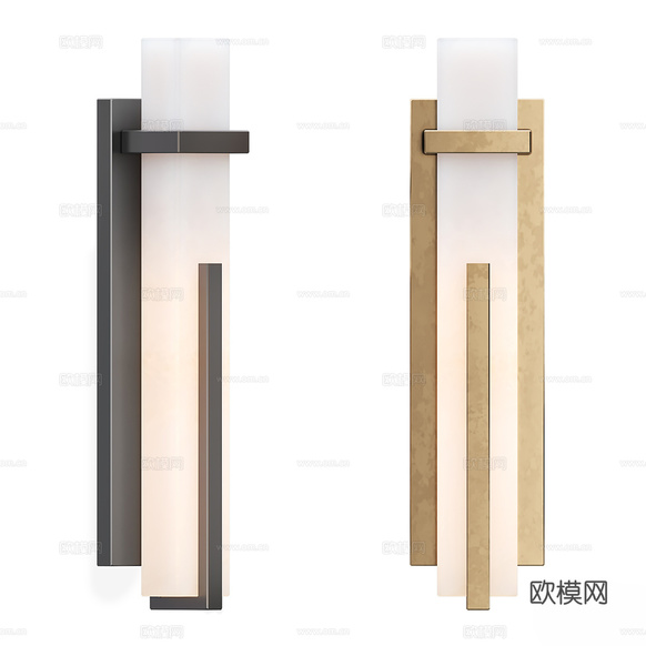 新中式壁灯3d模型下载(渲染图1)