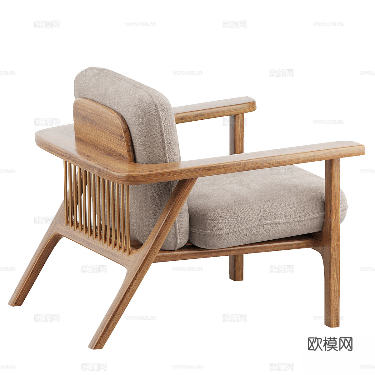 新中式休闲椅3d模型下载（渲染图4）