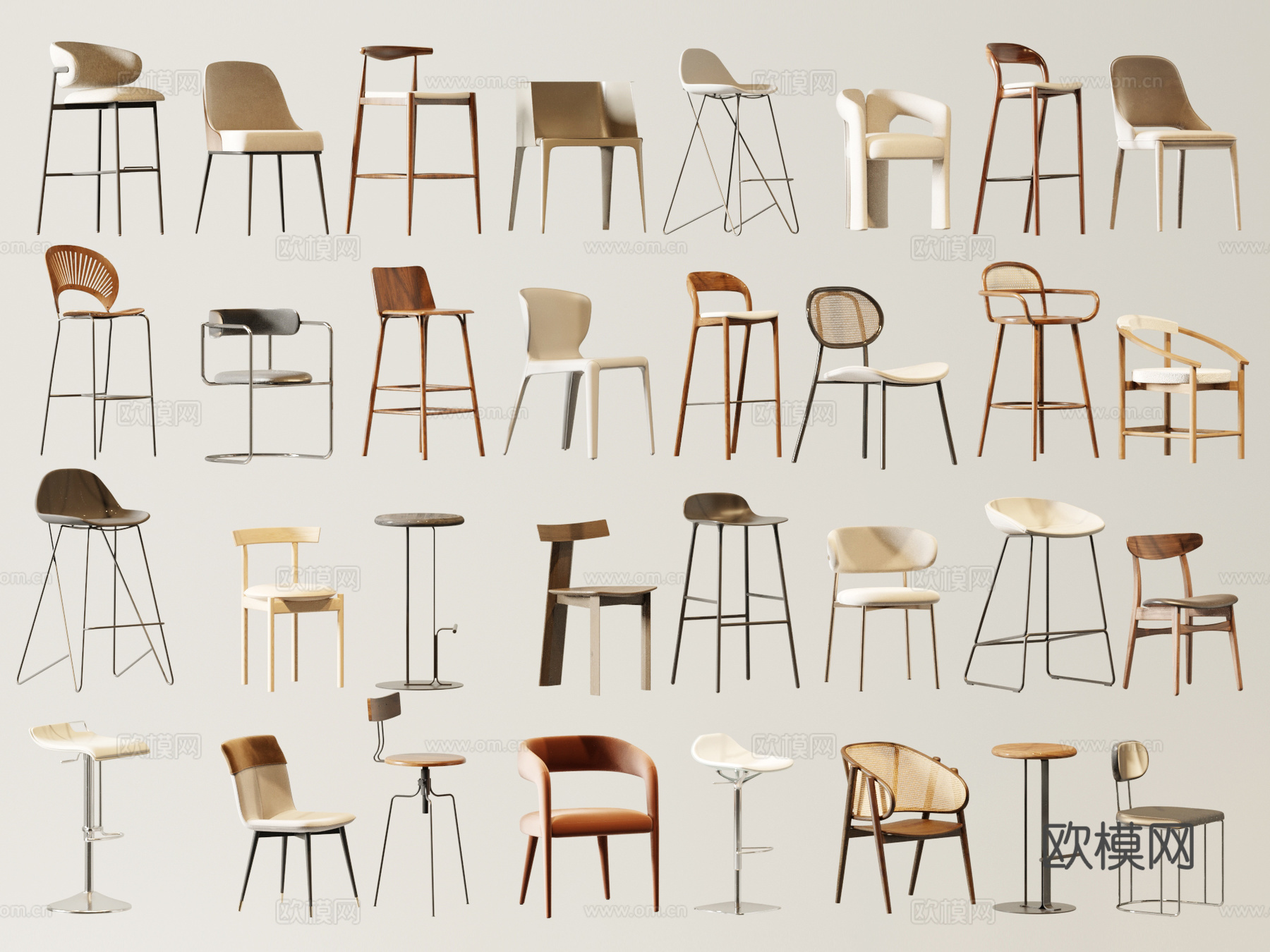 现代单椅 餐椅 休闲椅su模型