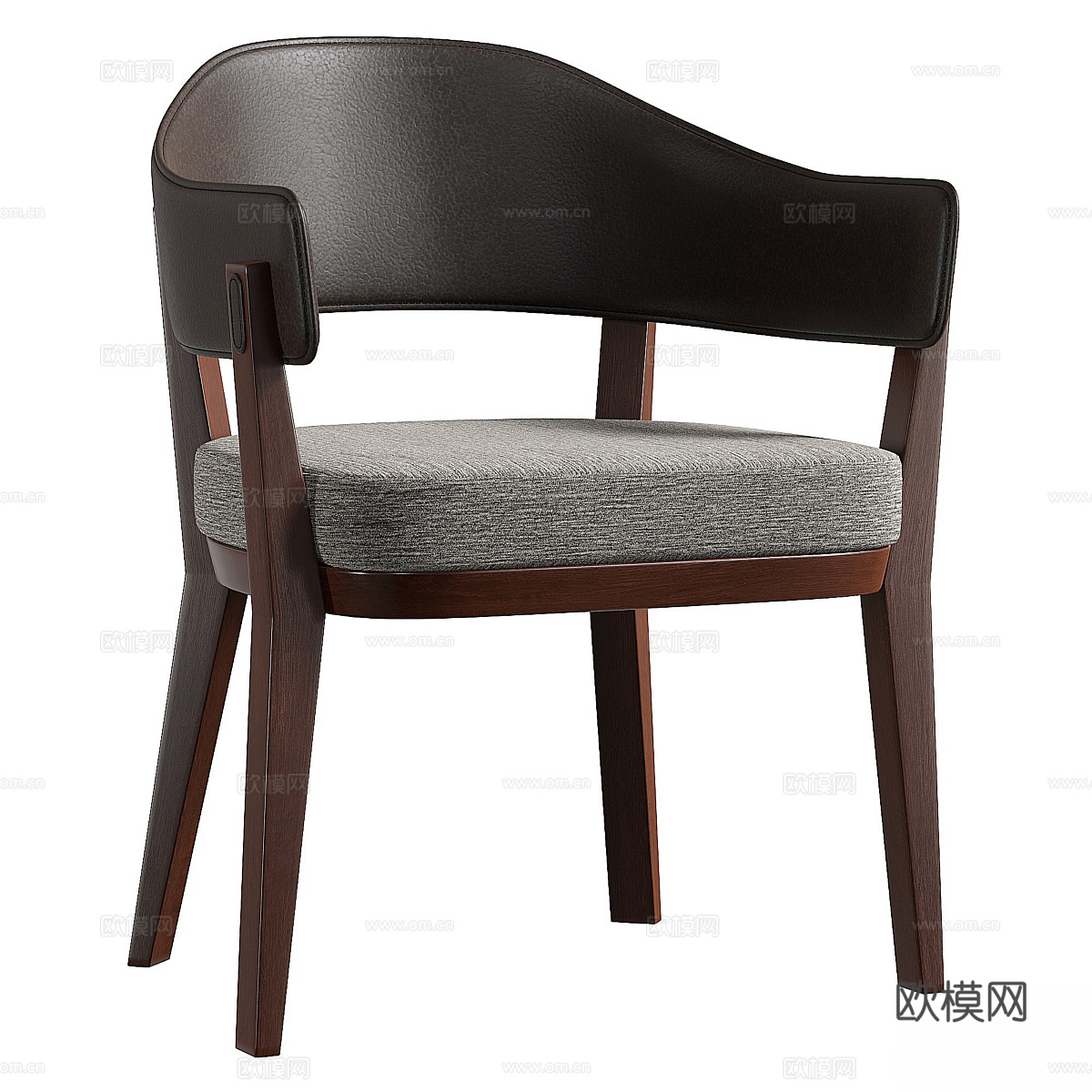 新中式单椅餐椅3d模型