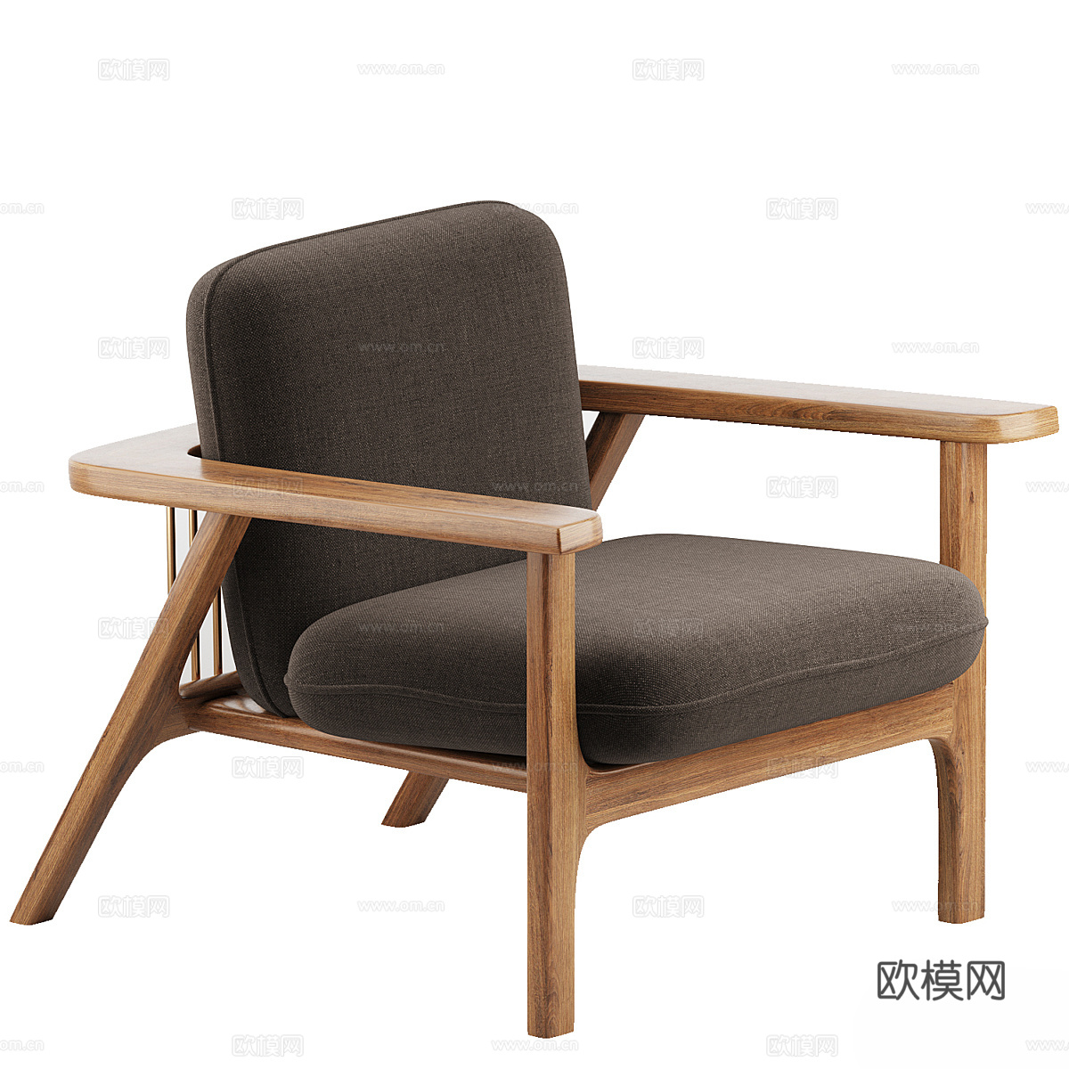 新中式休闲椅3d模型下载（渲染图3）