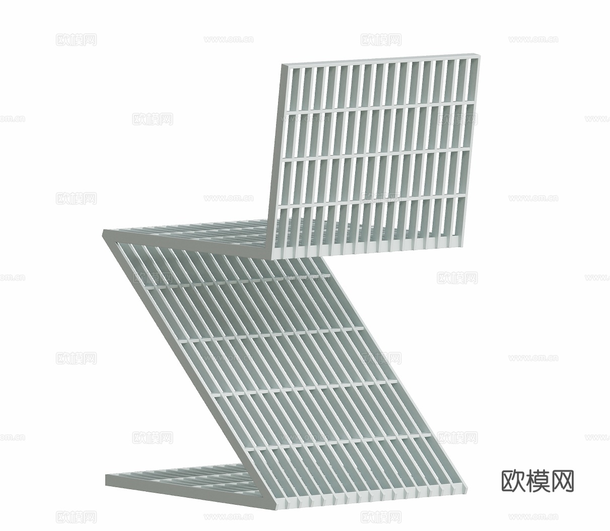 现代极简金属餐椅su模型