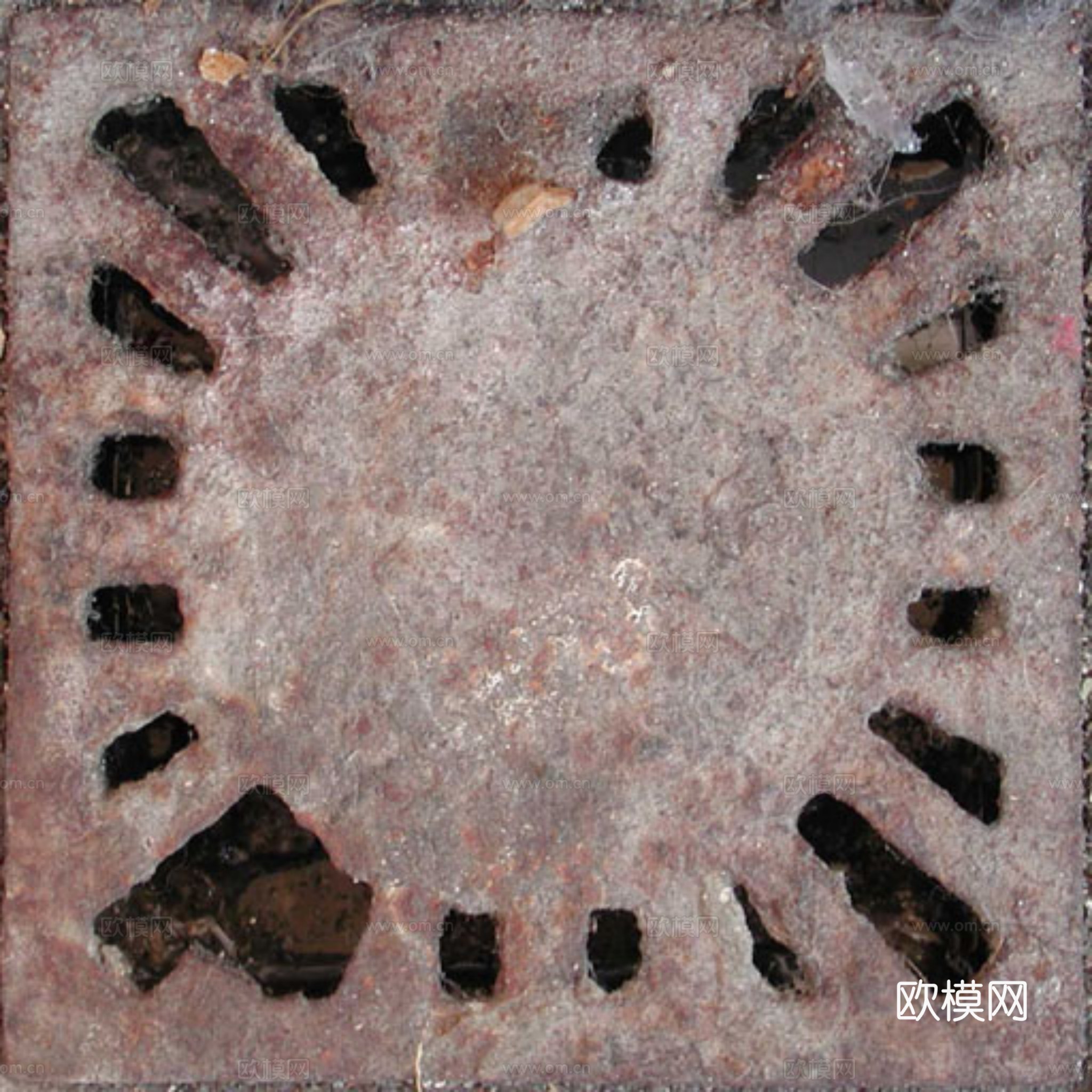 破旧金属地漏