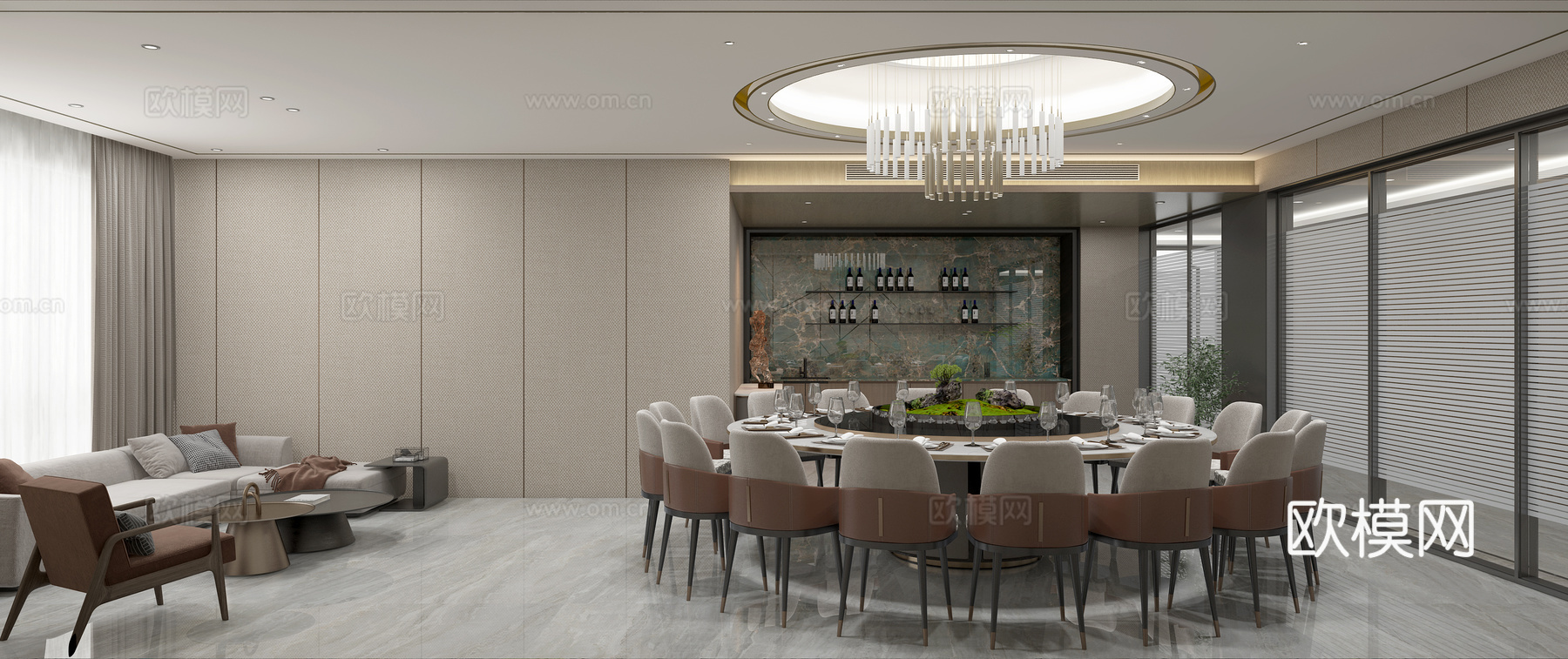 现代酒店 接待包厢3d模型