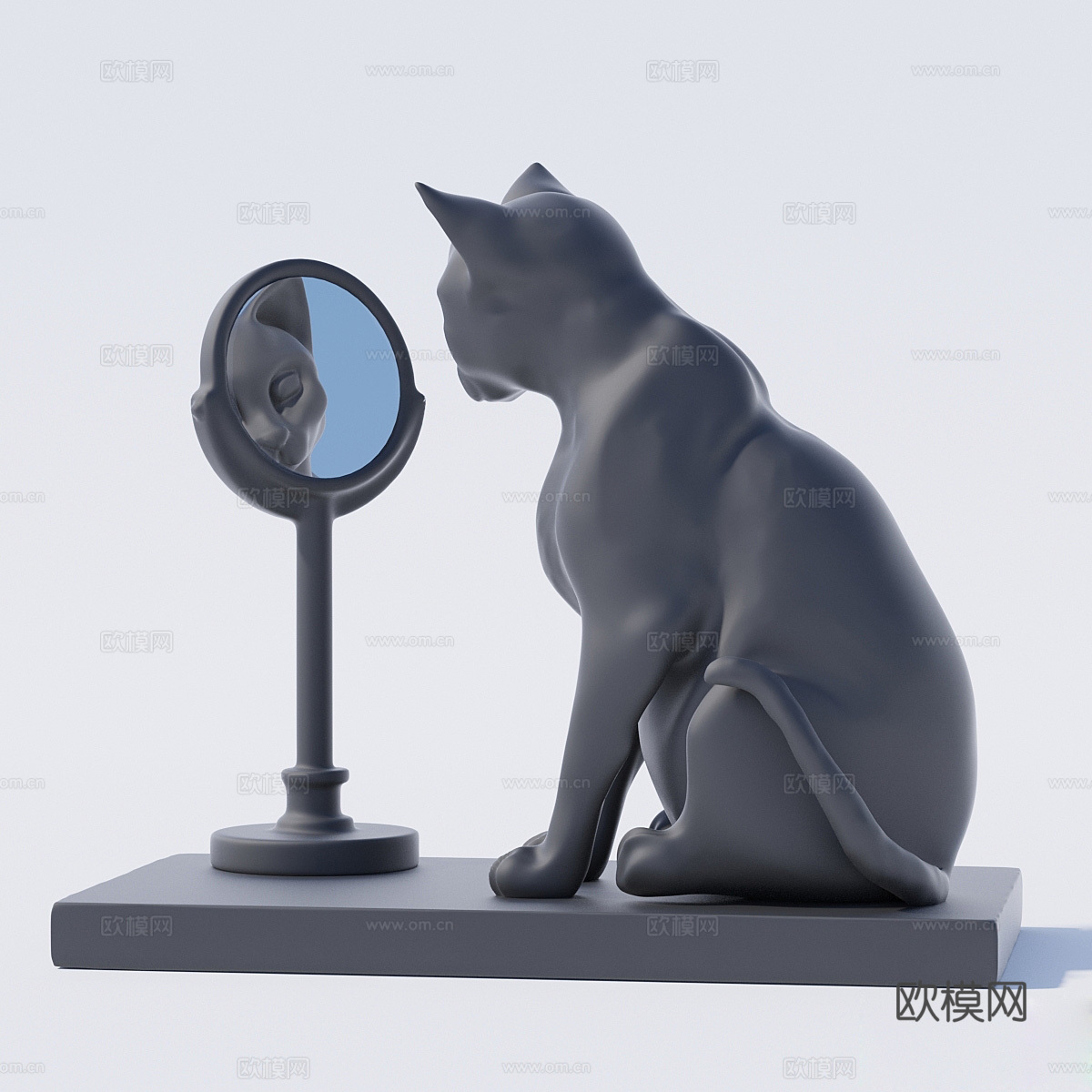 猫和镜子3d模型