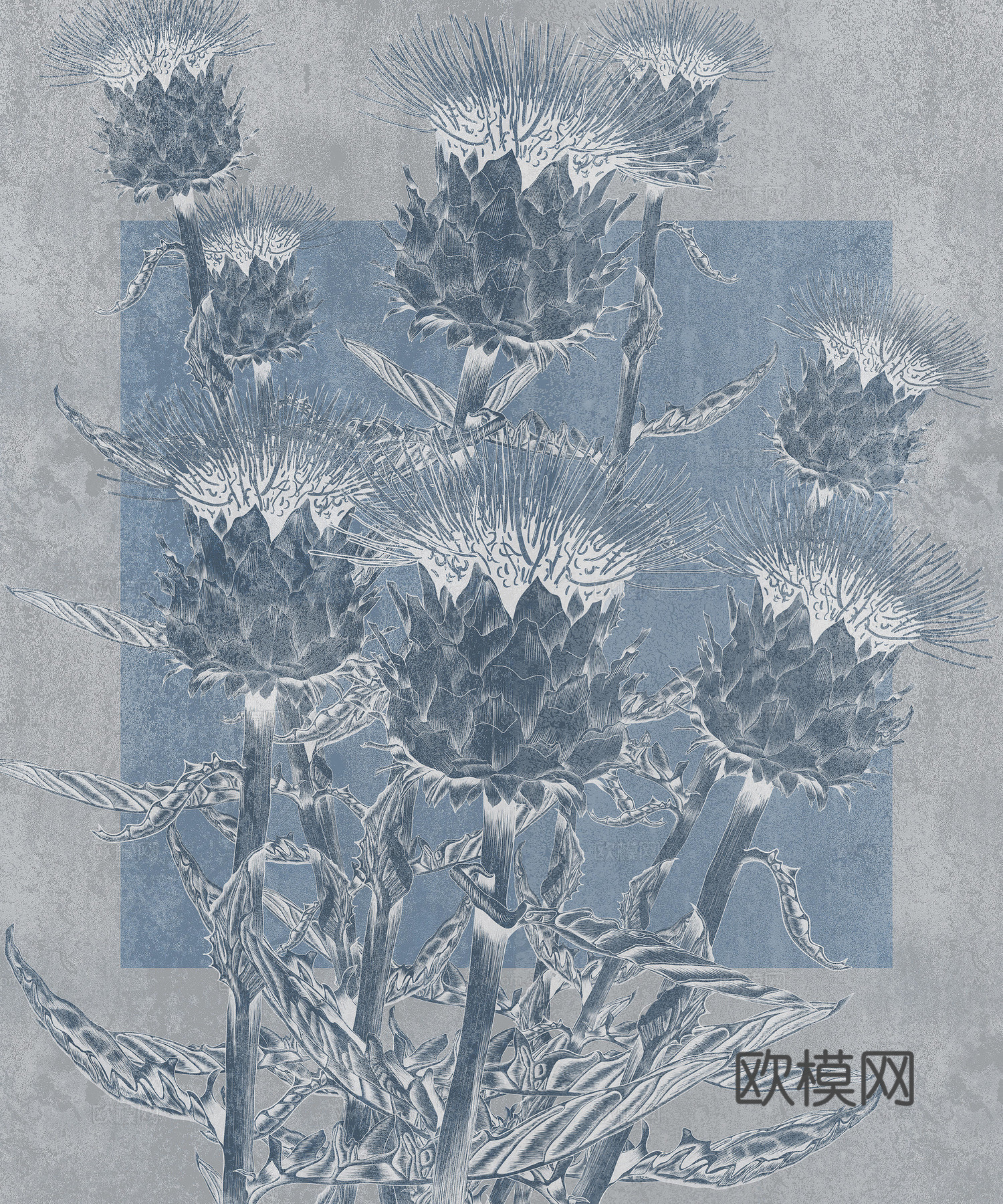 蓝色花卉壁纸