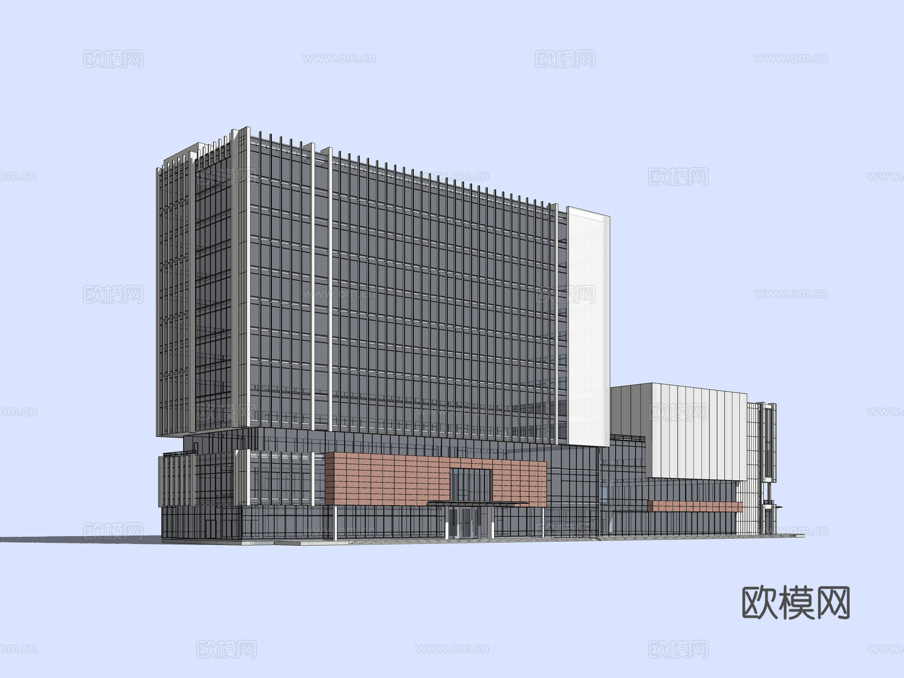 现代高层酒店su模型