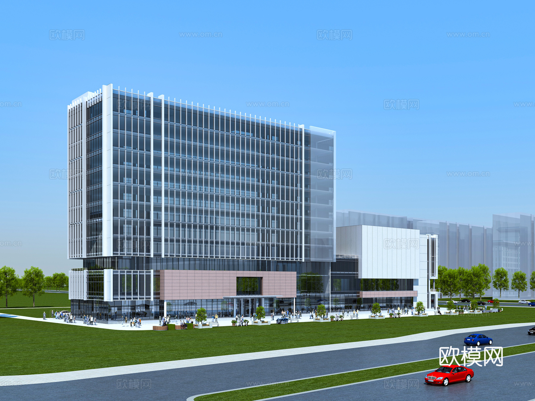 现代高层酒店su模型