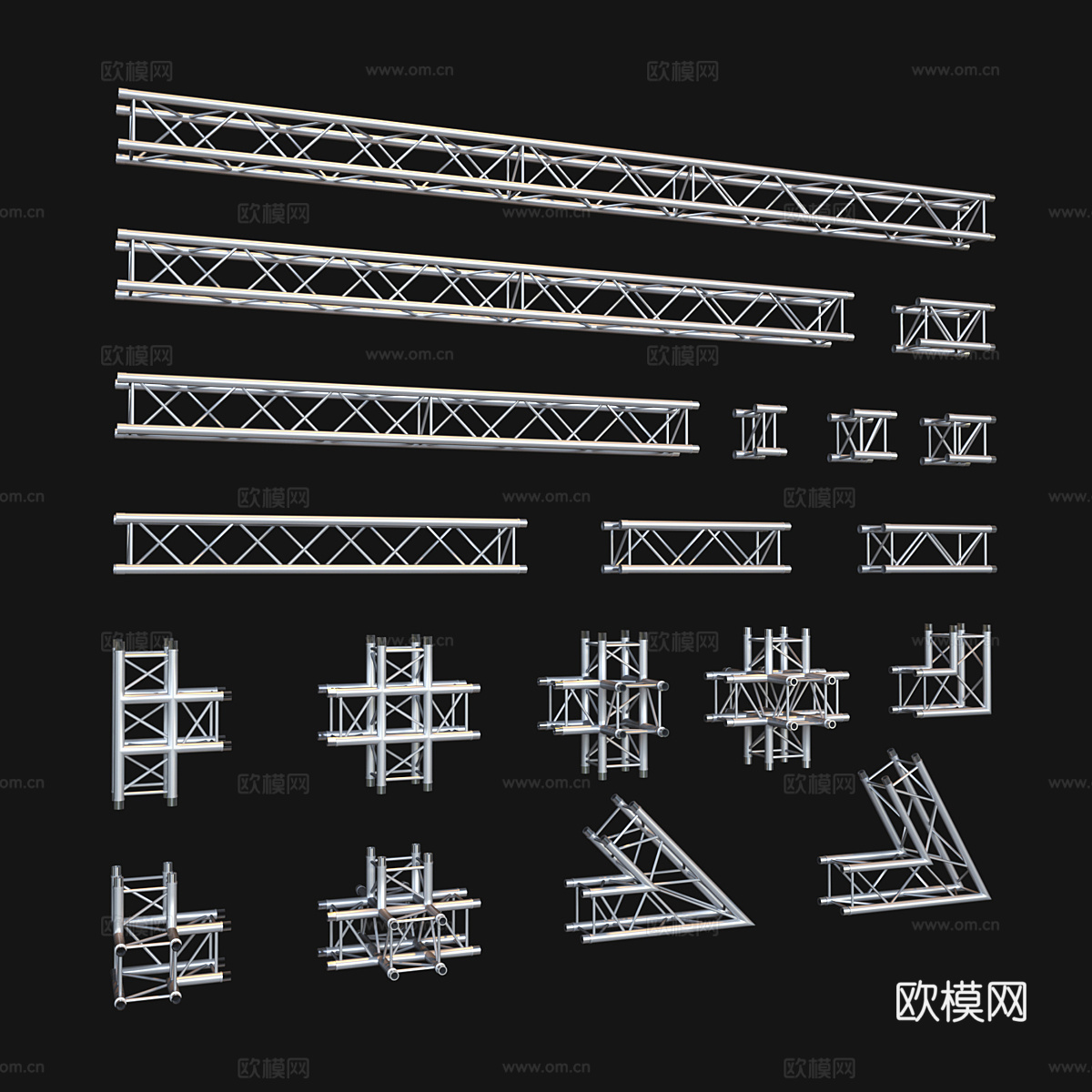 现代钢结构展架3d模型