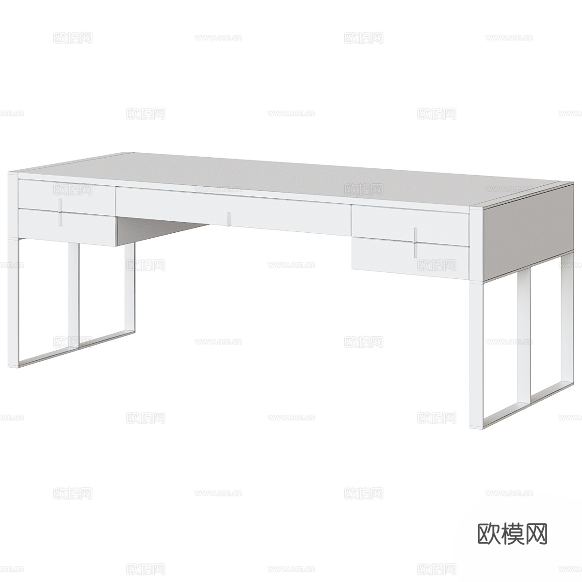 现代轻奢书桌3d模型