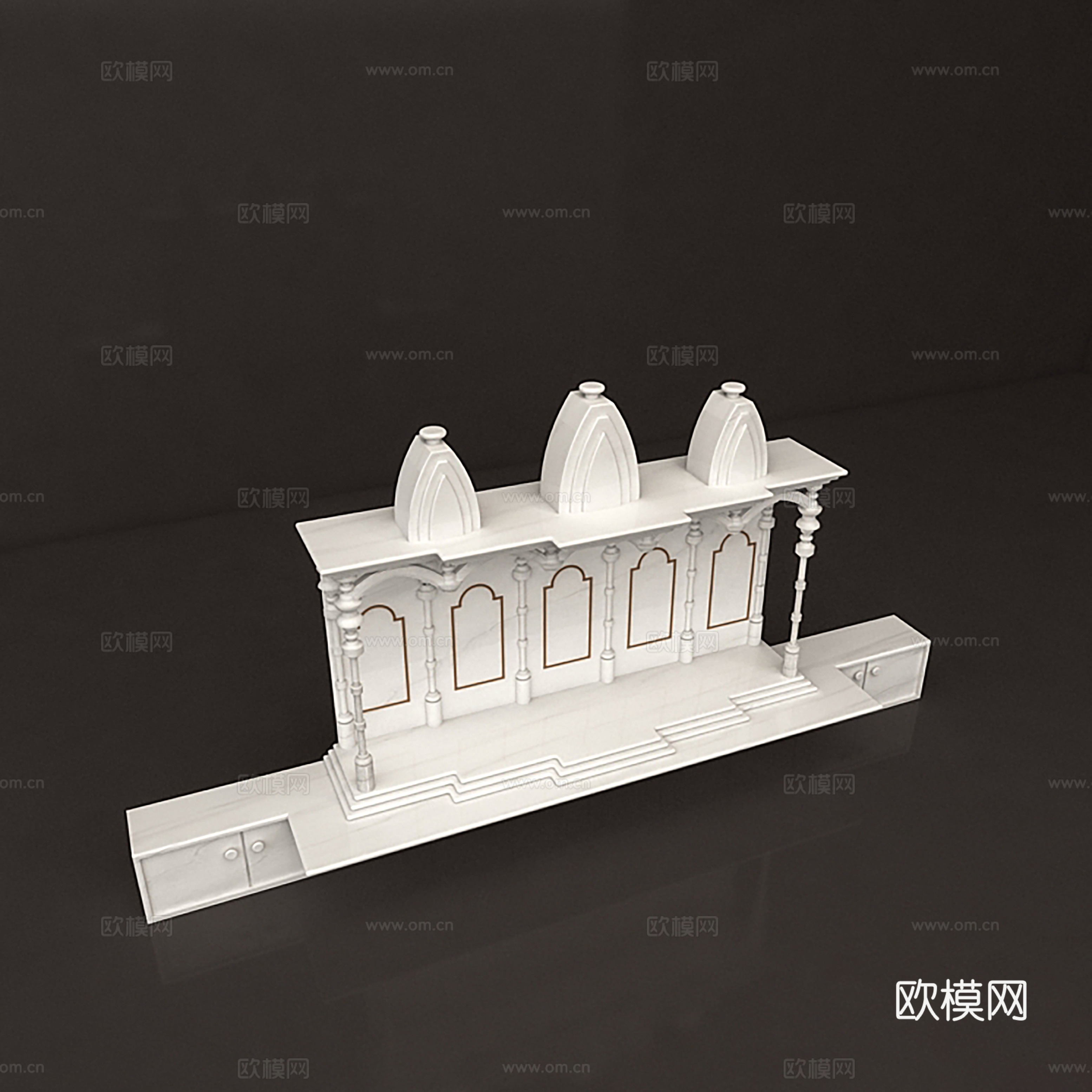 欧式房子雕塑 雕塑雕像组合3d模型