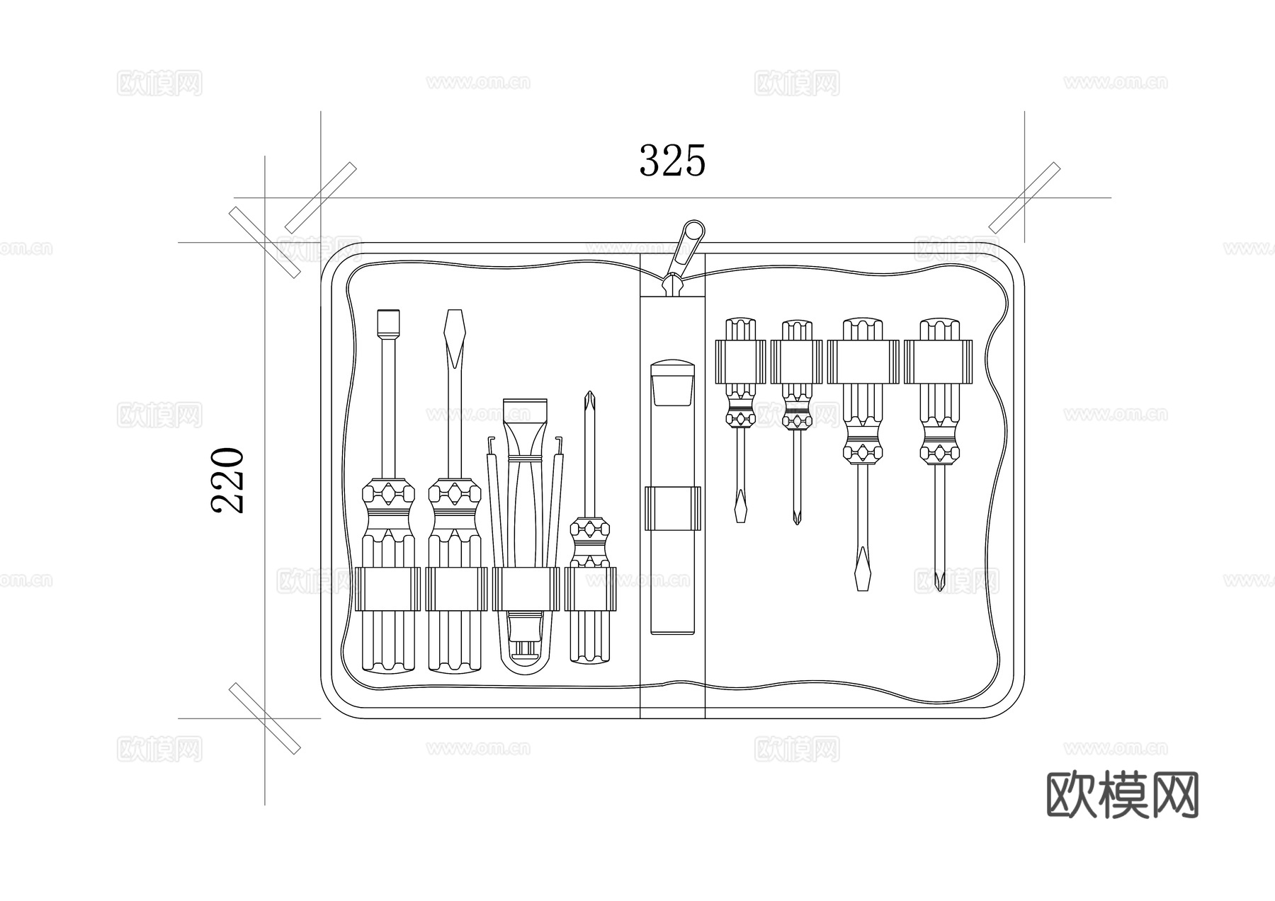 螺丝刀套装 工具包 维修工具 批头套装 多功能工具cad施工图下载