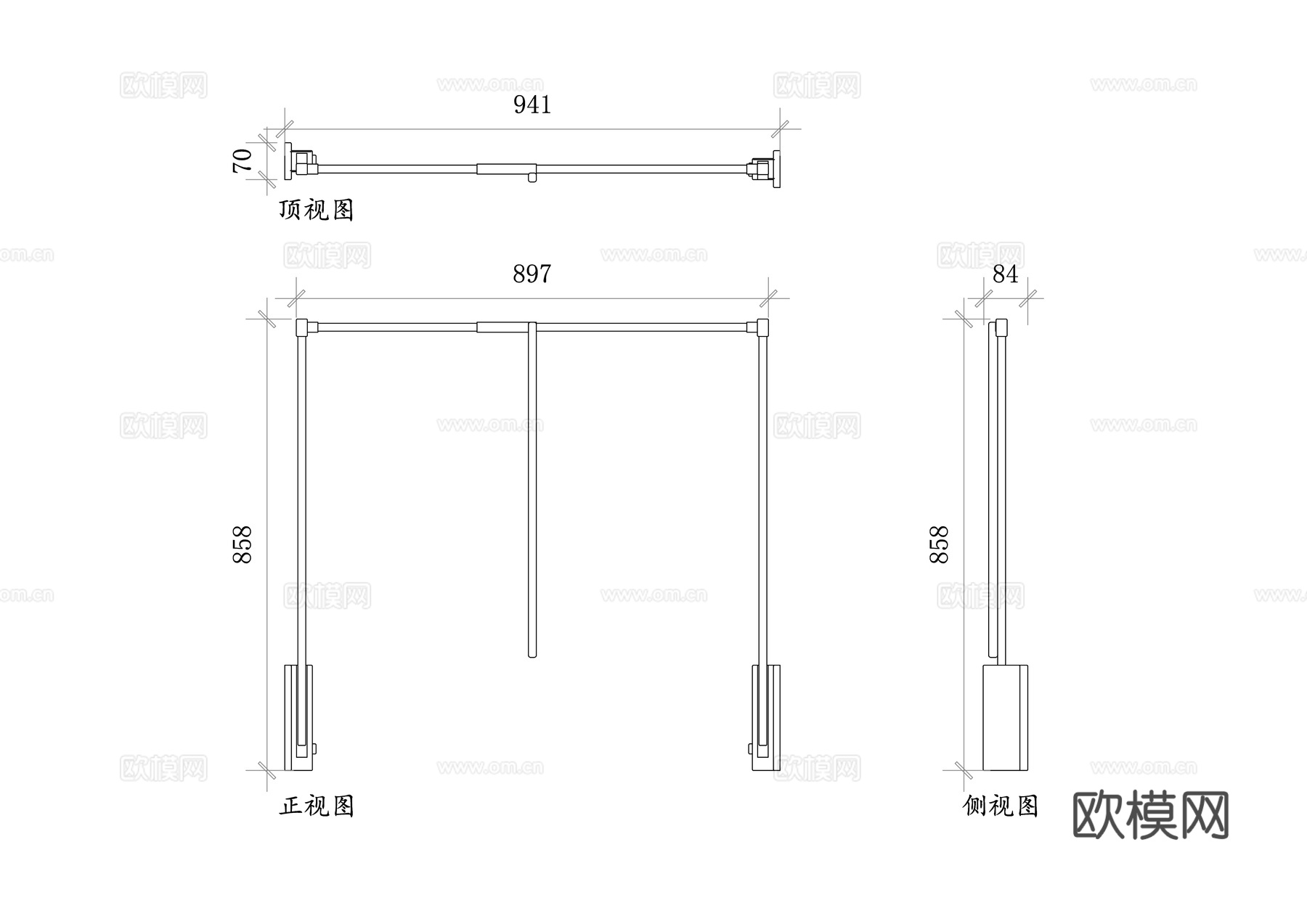 下拉衣架 衣柜挂衣杆 拉降式衣架 下拉挂衣架 可拉衣架cad施工图