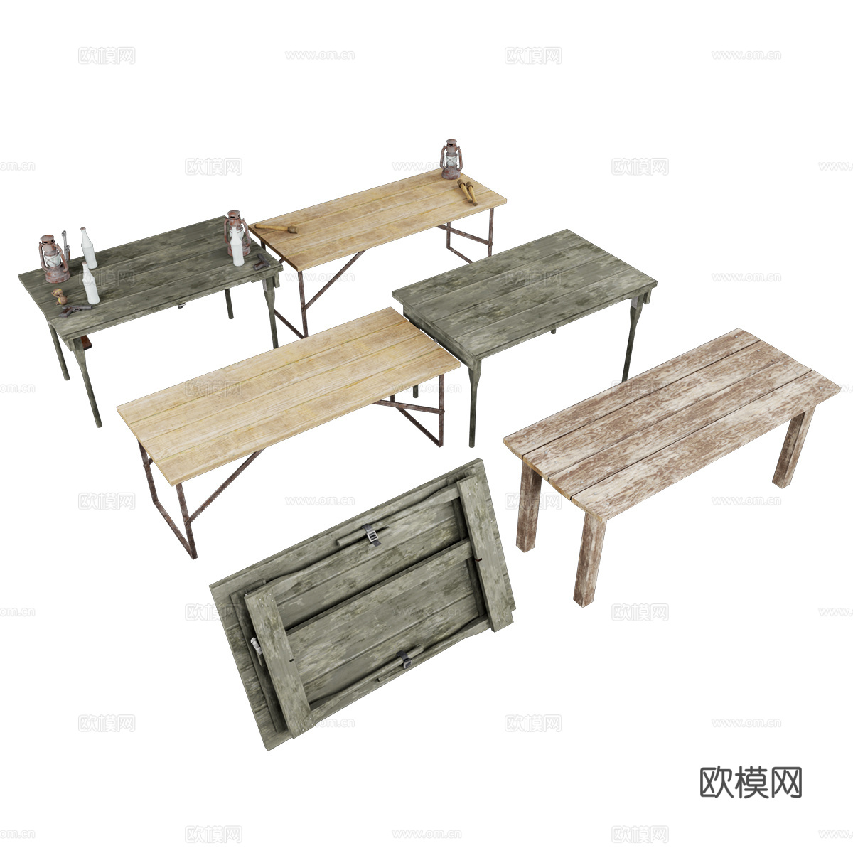 户外折叠桌子 户外桌子3d模型下载