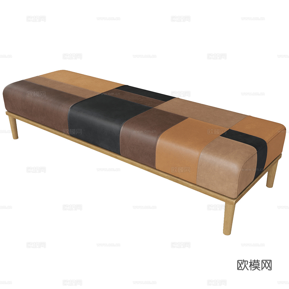 新中式长凳3d模型