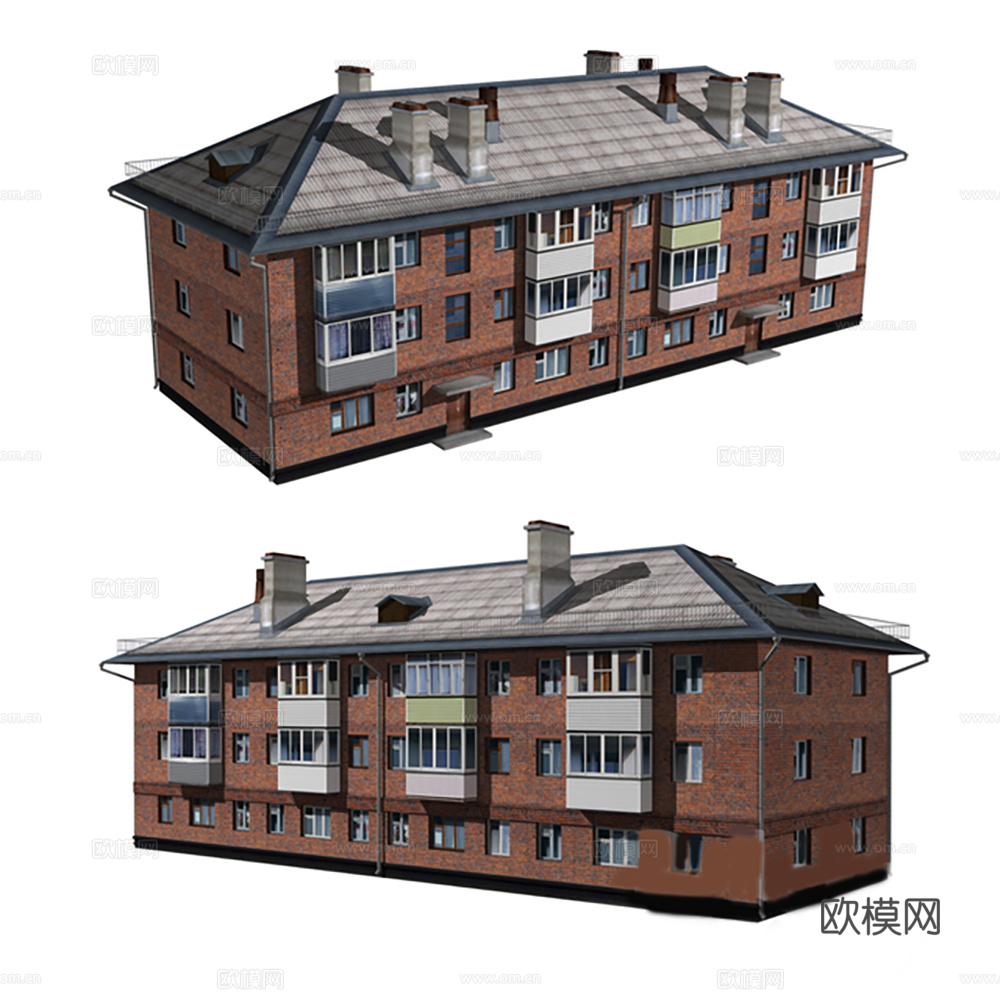 建筑外观 住宅建筑3d模型