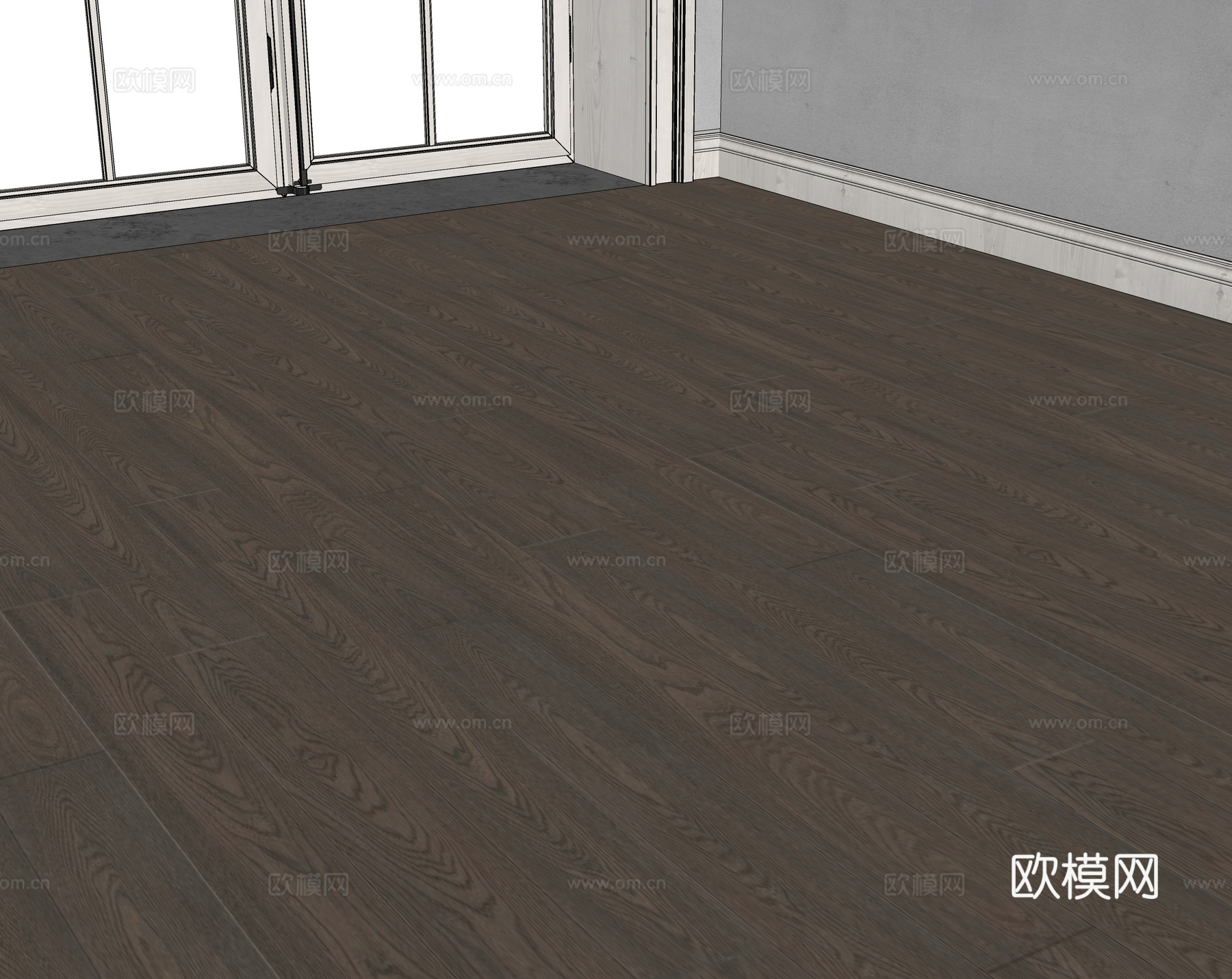 榆木地板 中古木地板 复古木地板su模型