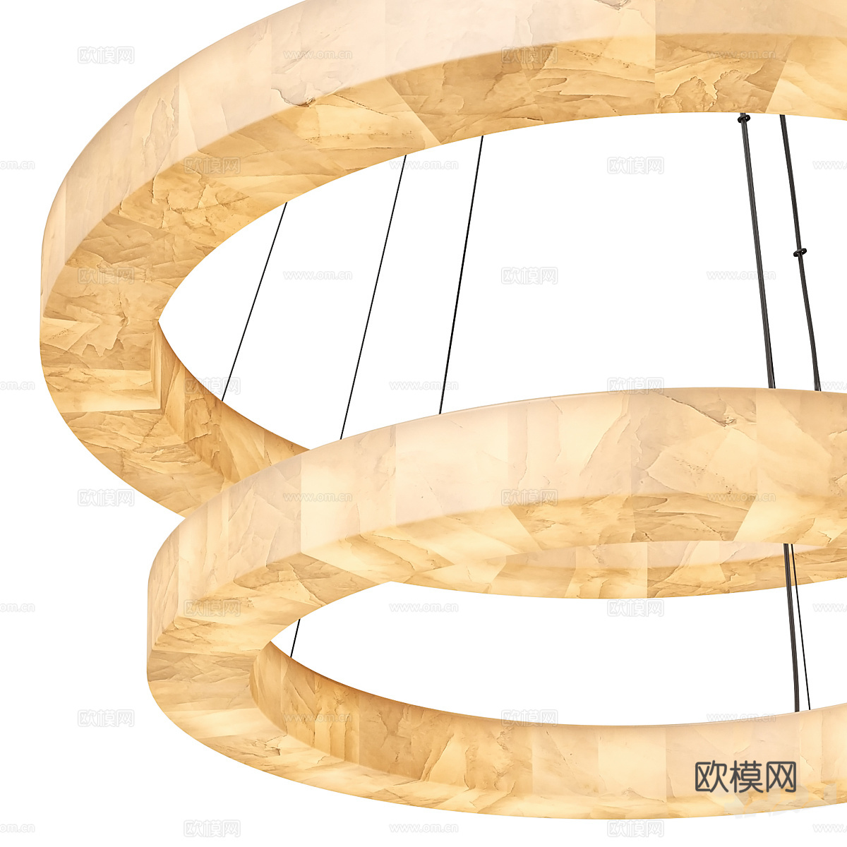 新中式圆环吊灯3d模型