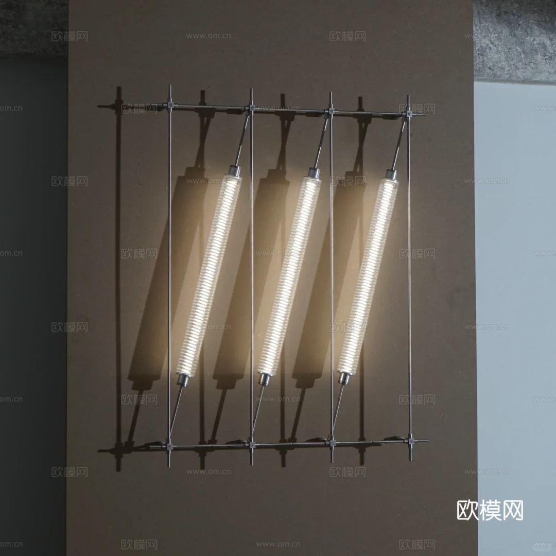设计款现代金属壁灯 马扎灯壁灯su模型