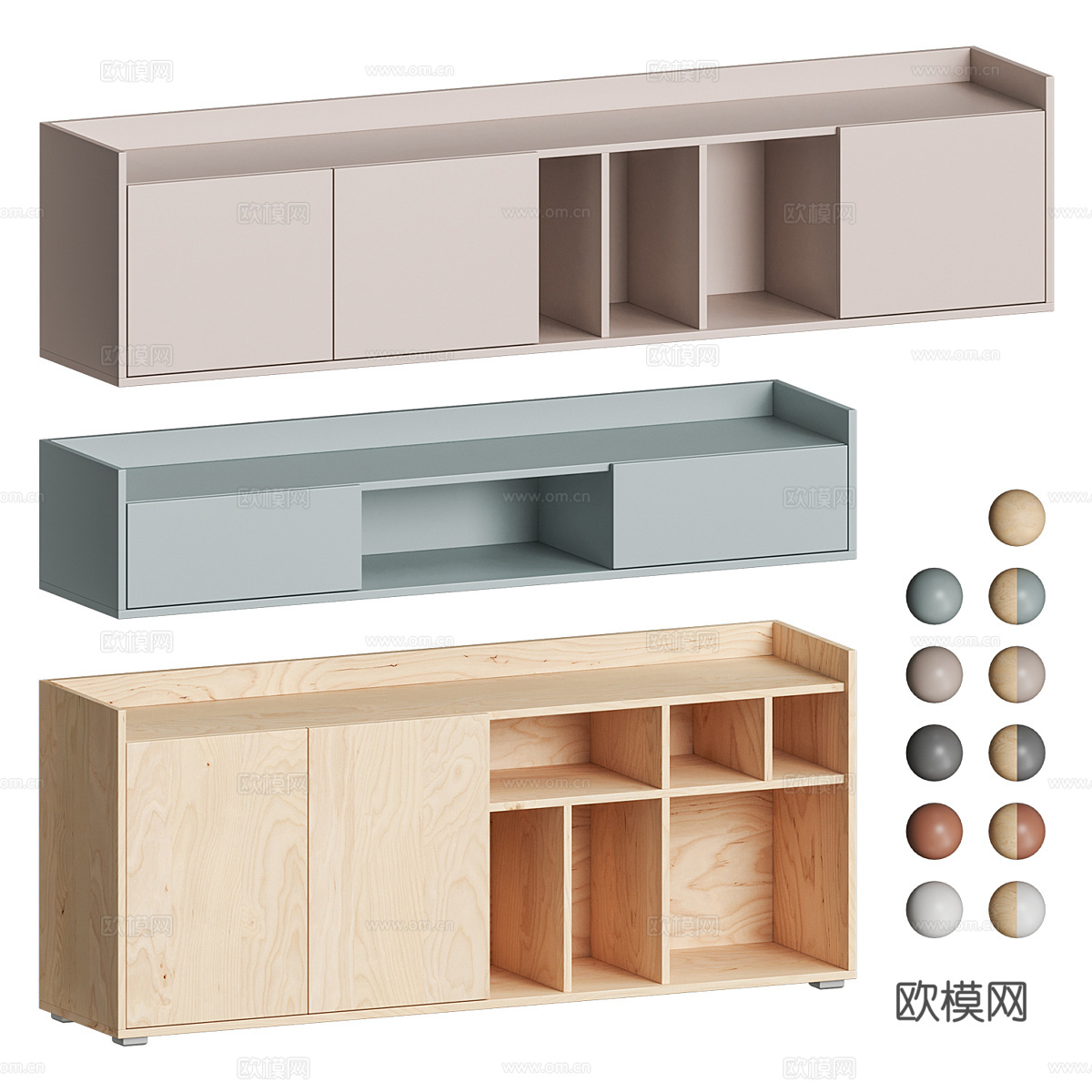 新中式电视柜3d模型